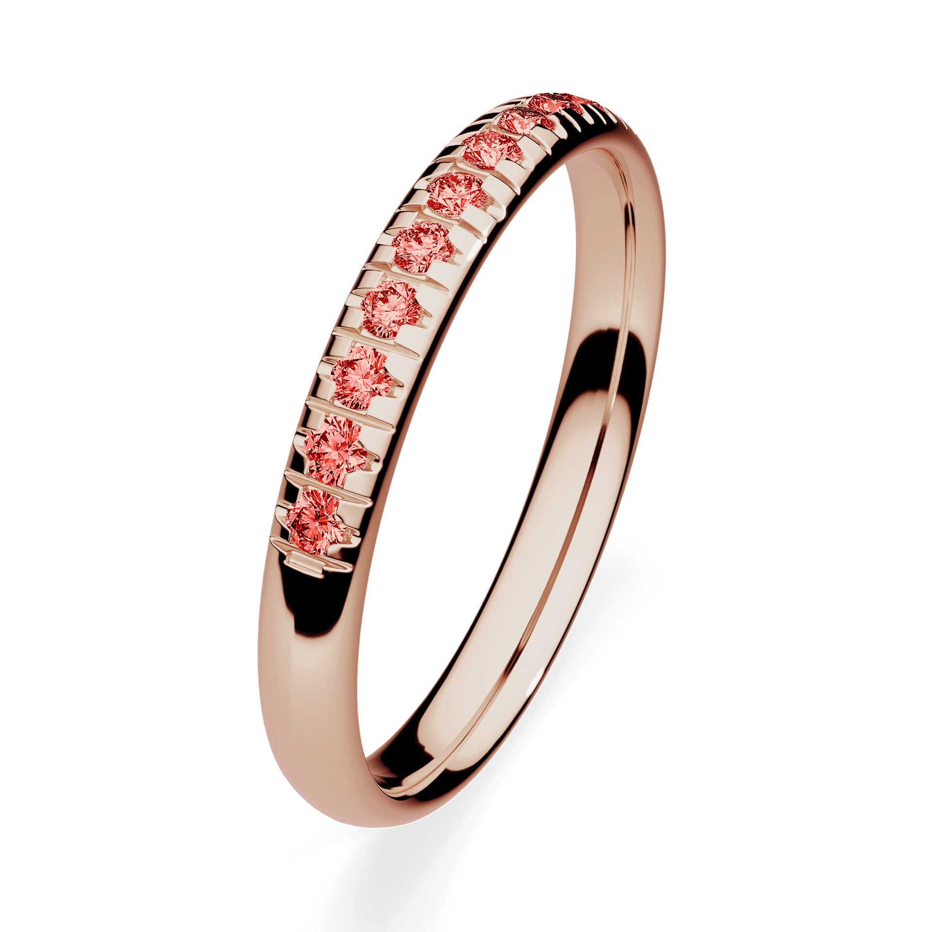 Dostawka Sunshine z różowego złota z czerwonym diamentem 0,18ct