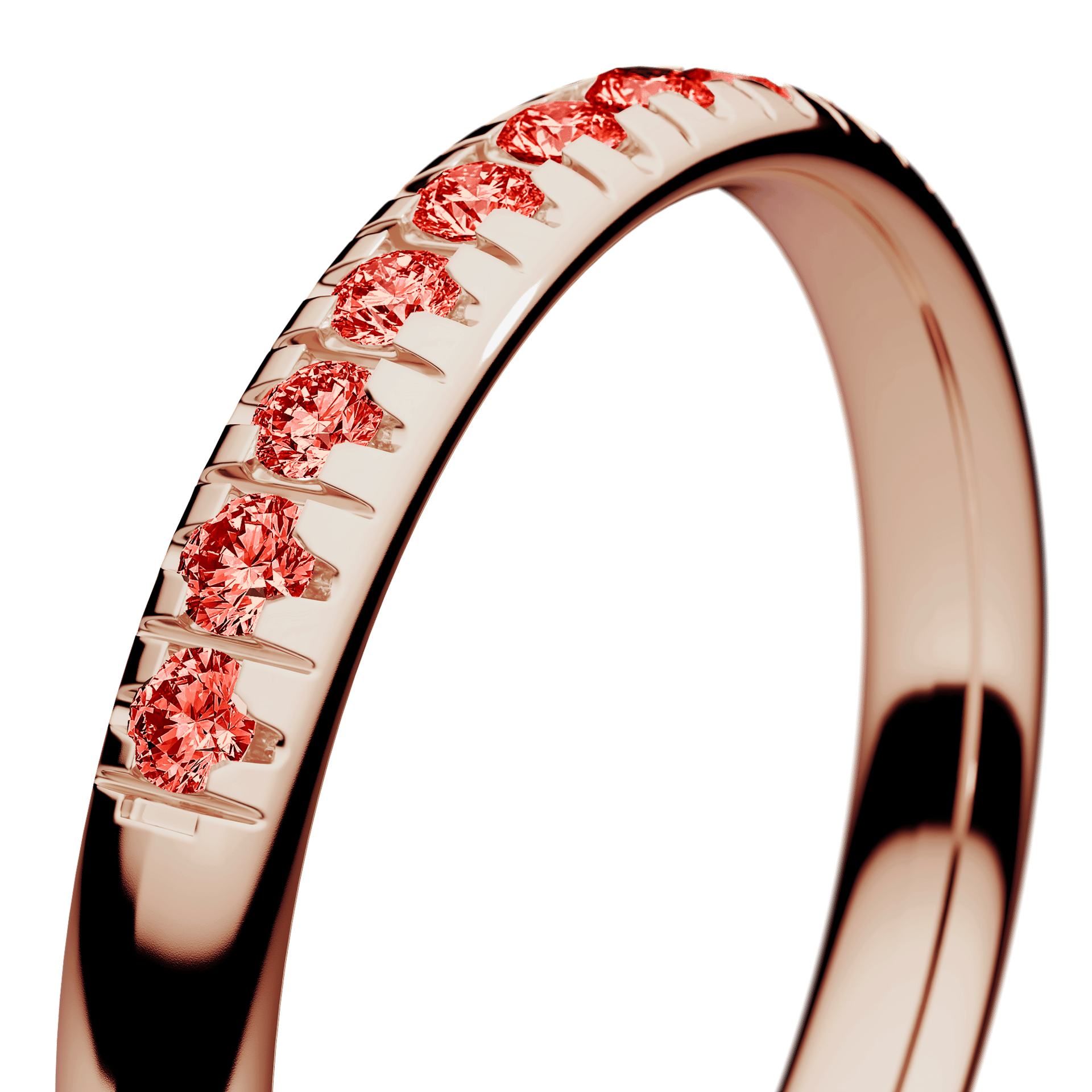 Dostawka Sunshine z różowego złota z czerwonym diamentem 0,18ct