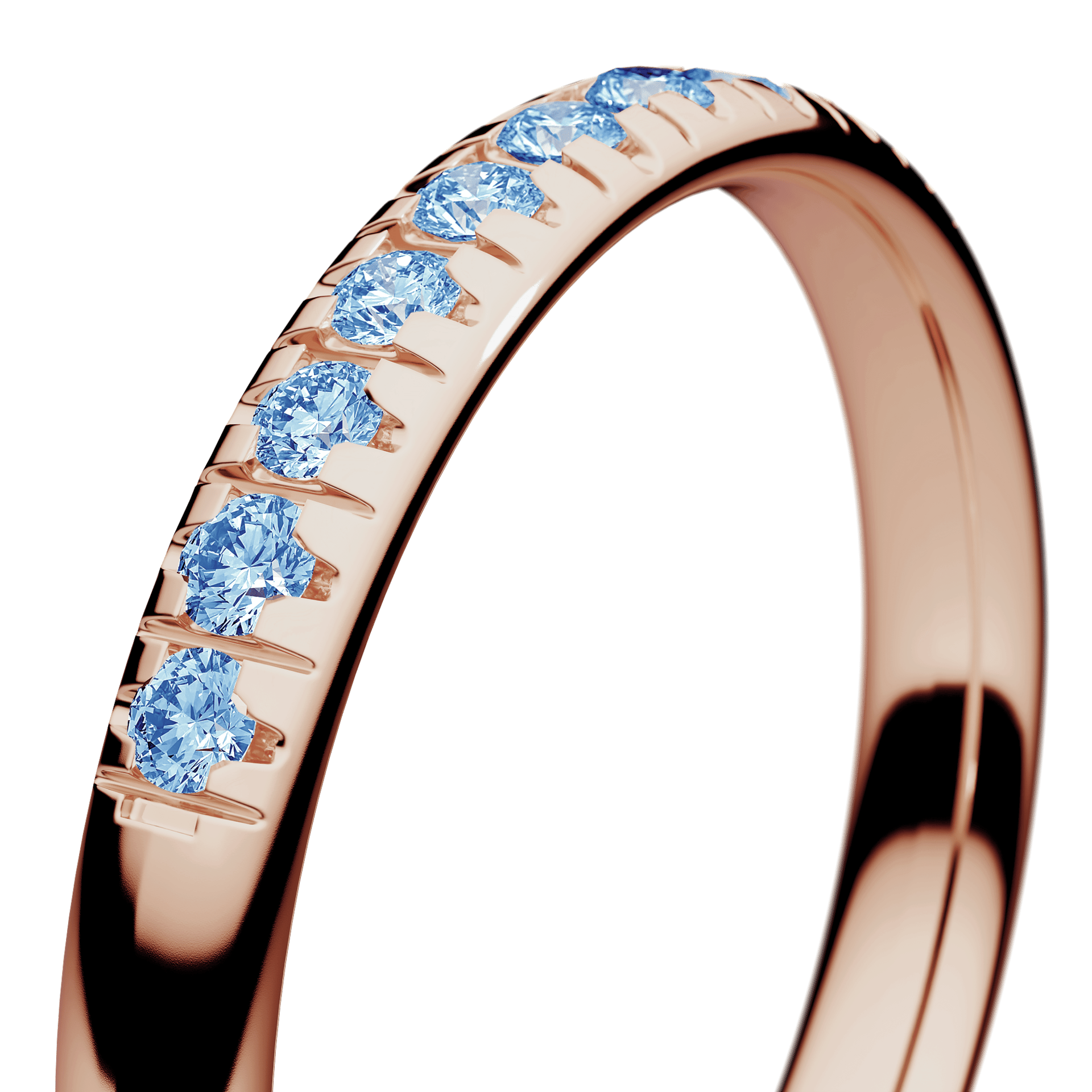 Dostawka Sunshine z różowego złota z niebieskim diamentem 0,18ct