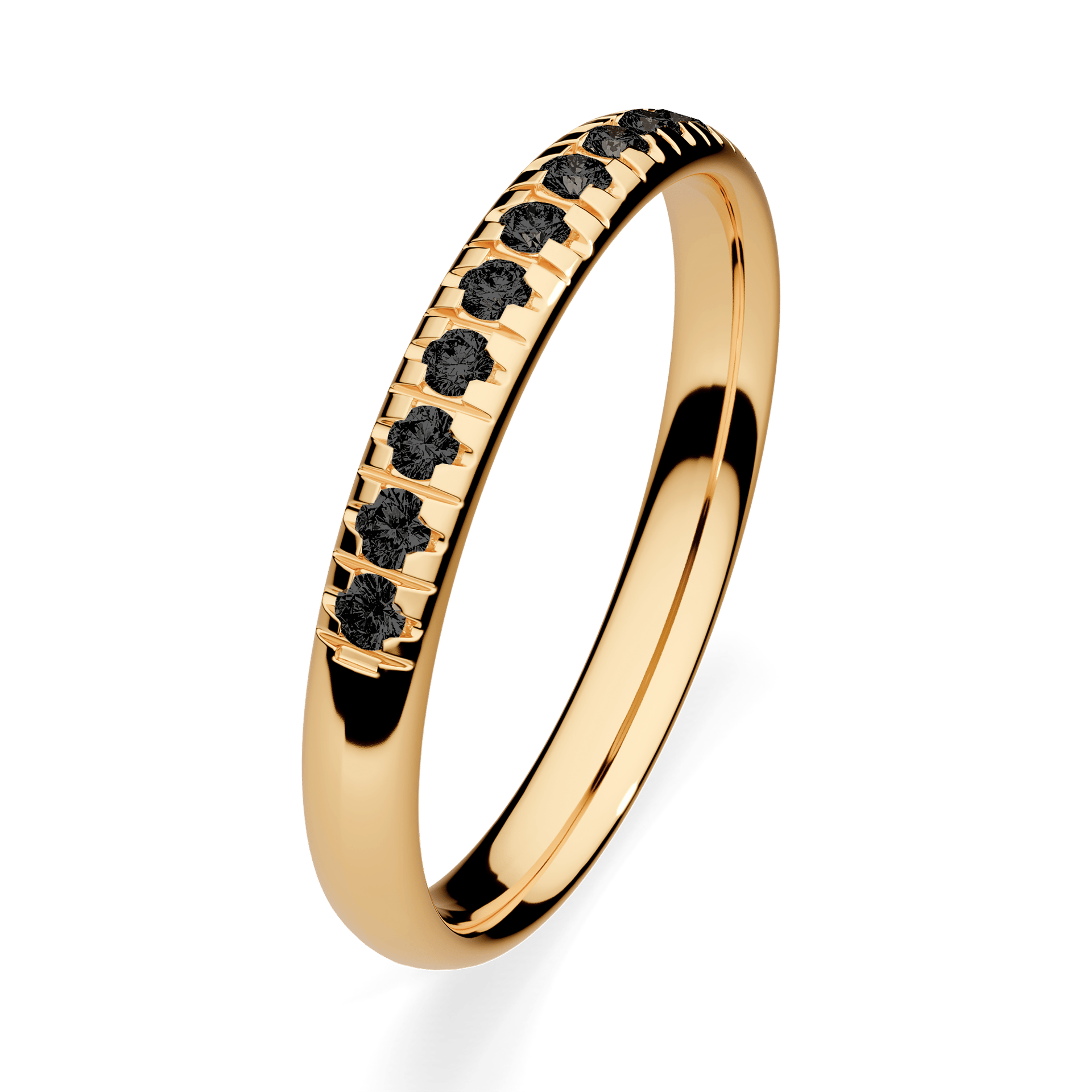 Dostawka Sunshine z żółtego złota z czarnym diamentem 0,18ct