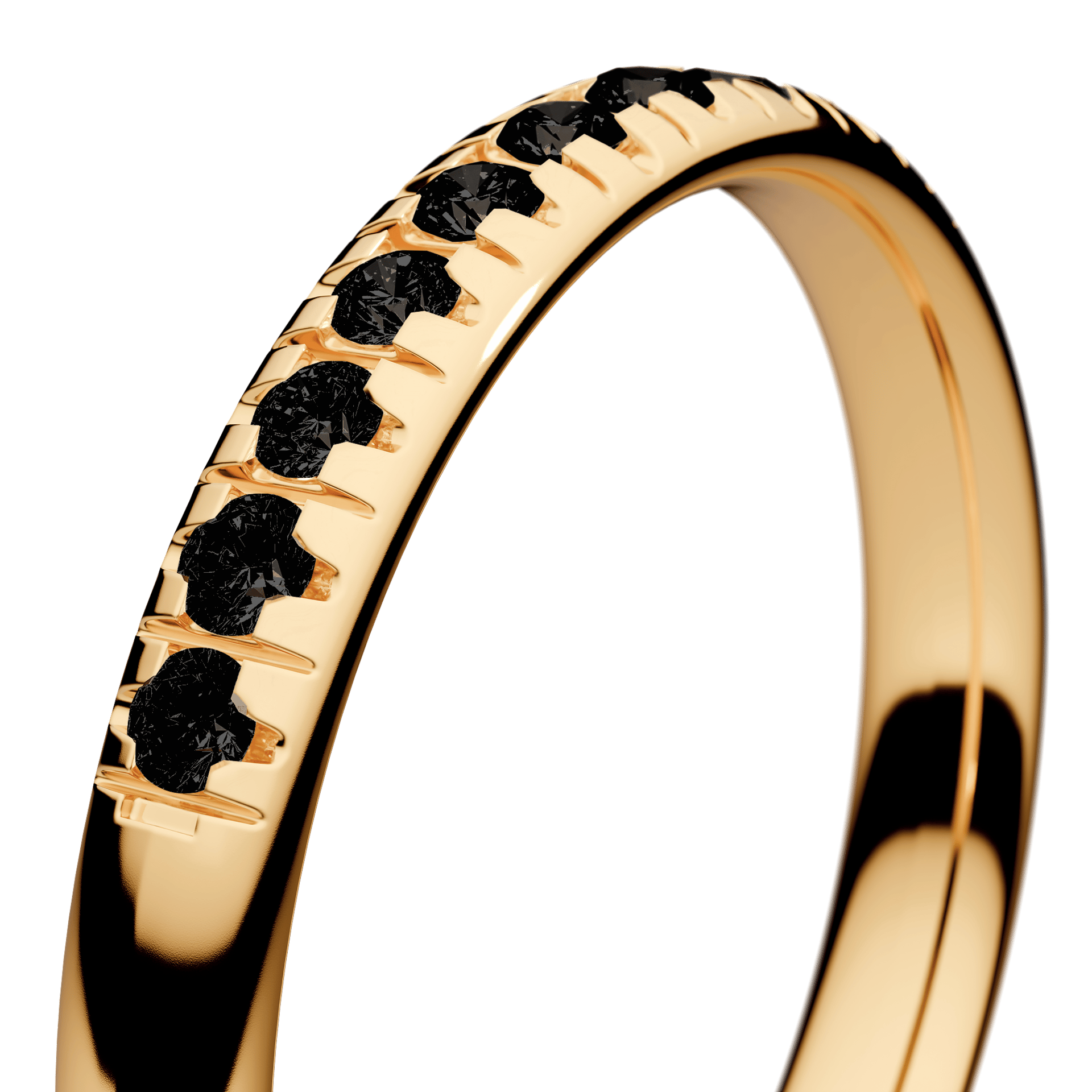 Dostawka Sunshine z żółtego złota z czarnym diamentem 0,18ct