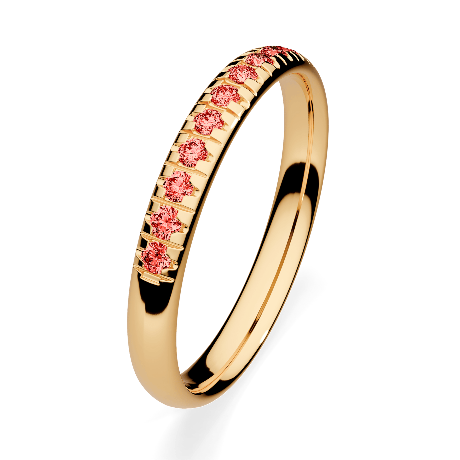 Dostawka Sunshine z żółtego złota z czerwonym diamentem 0,18ct