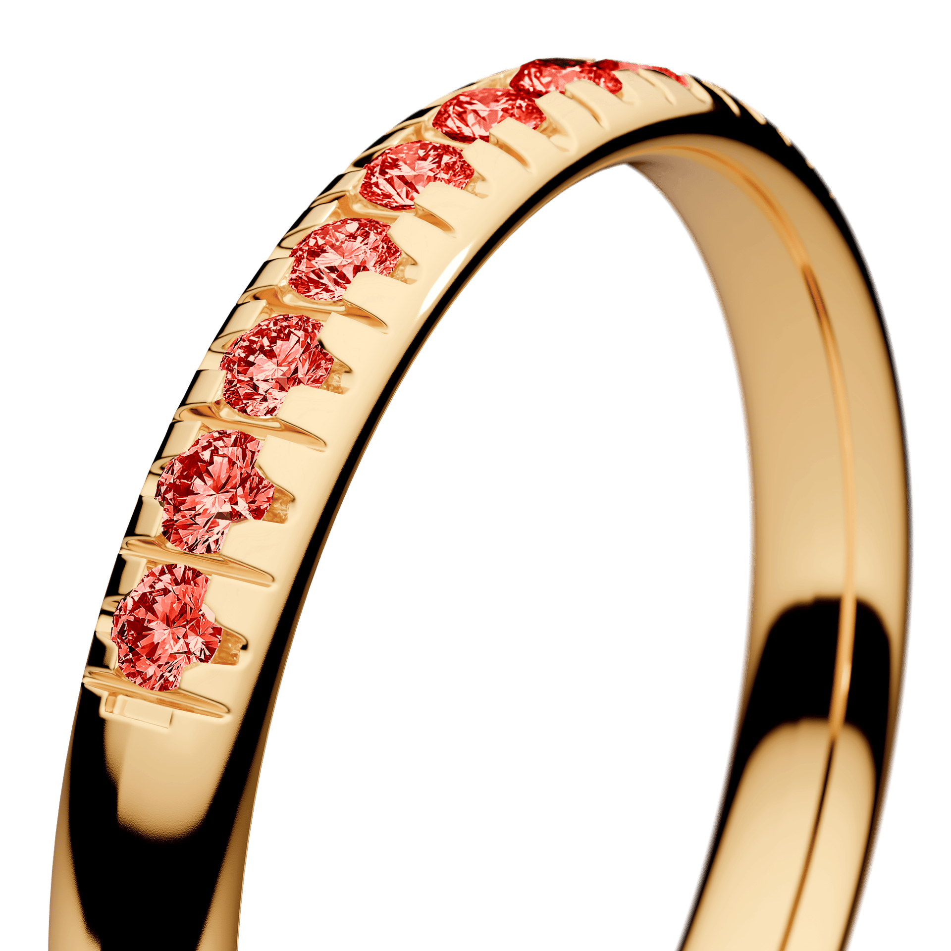 Dostawka Sunshine z żółtego złota z czerwonym diamentem 0,18ct