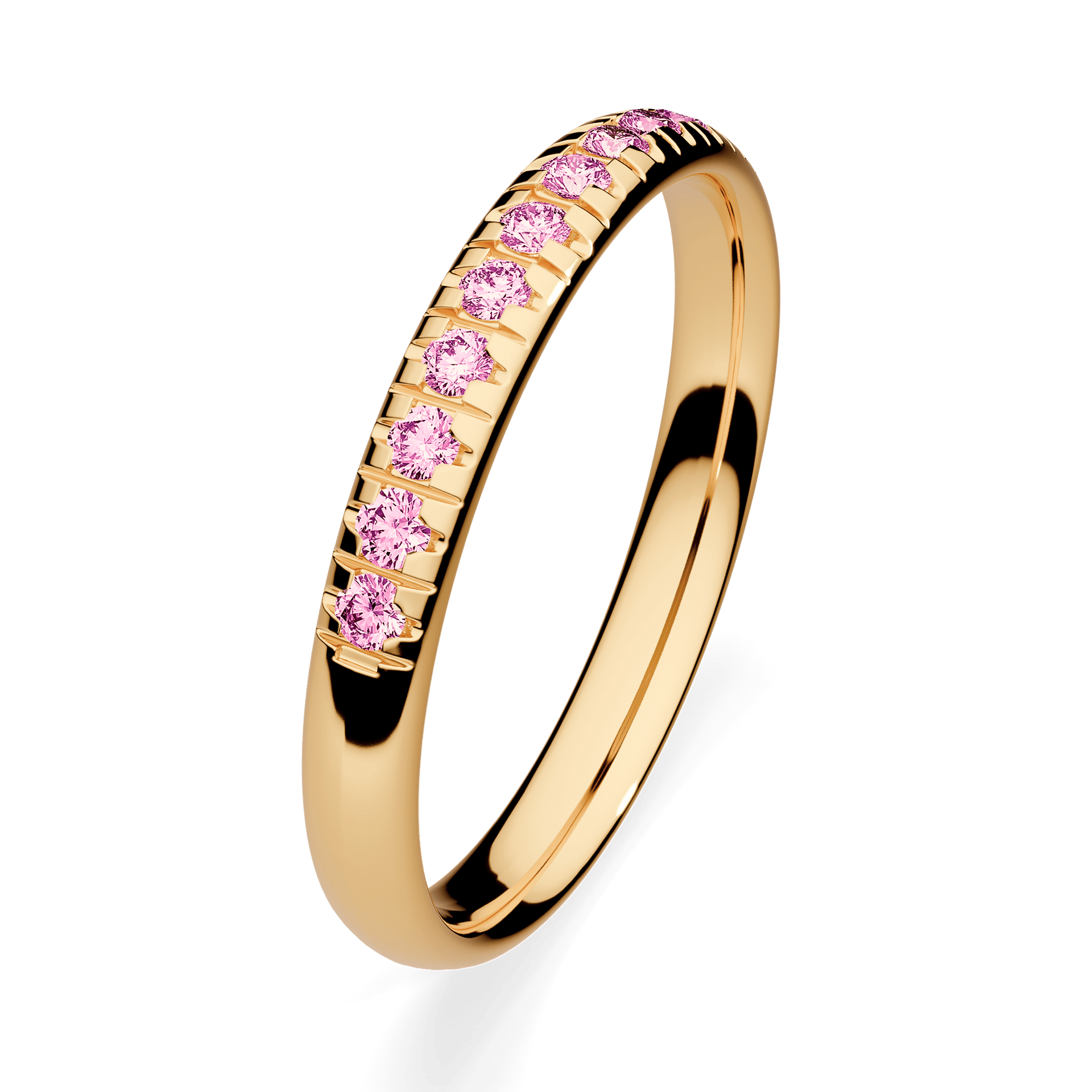 Dostawka Sunshine z żółtego złota z różowym diamentem 0,18ct