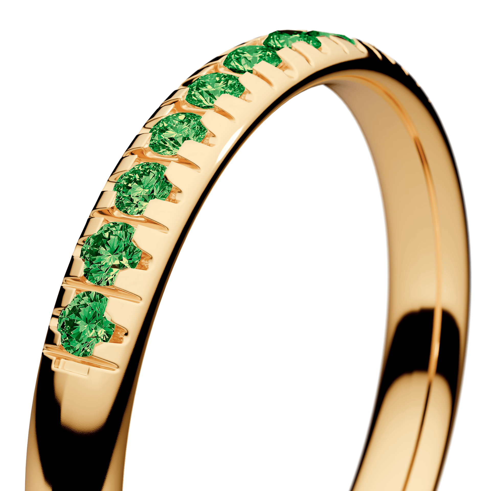 Dostawka Sunshine z żółtego złota z ciemnym zielonym diamentem 0,18ct