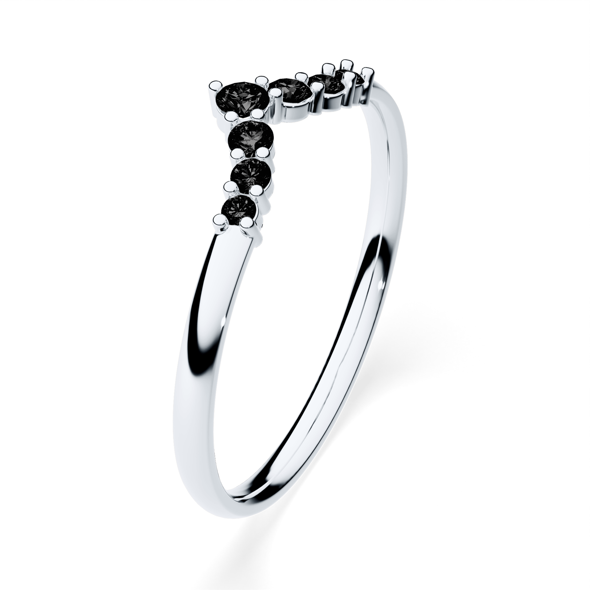 Dostawka Love z białego złota z czarnym diamentem laboratoryjnym 0,12ct