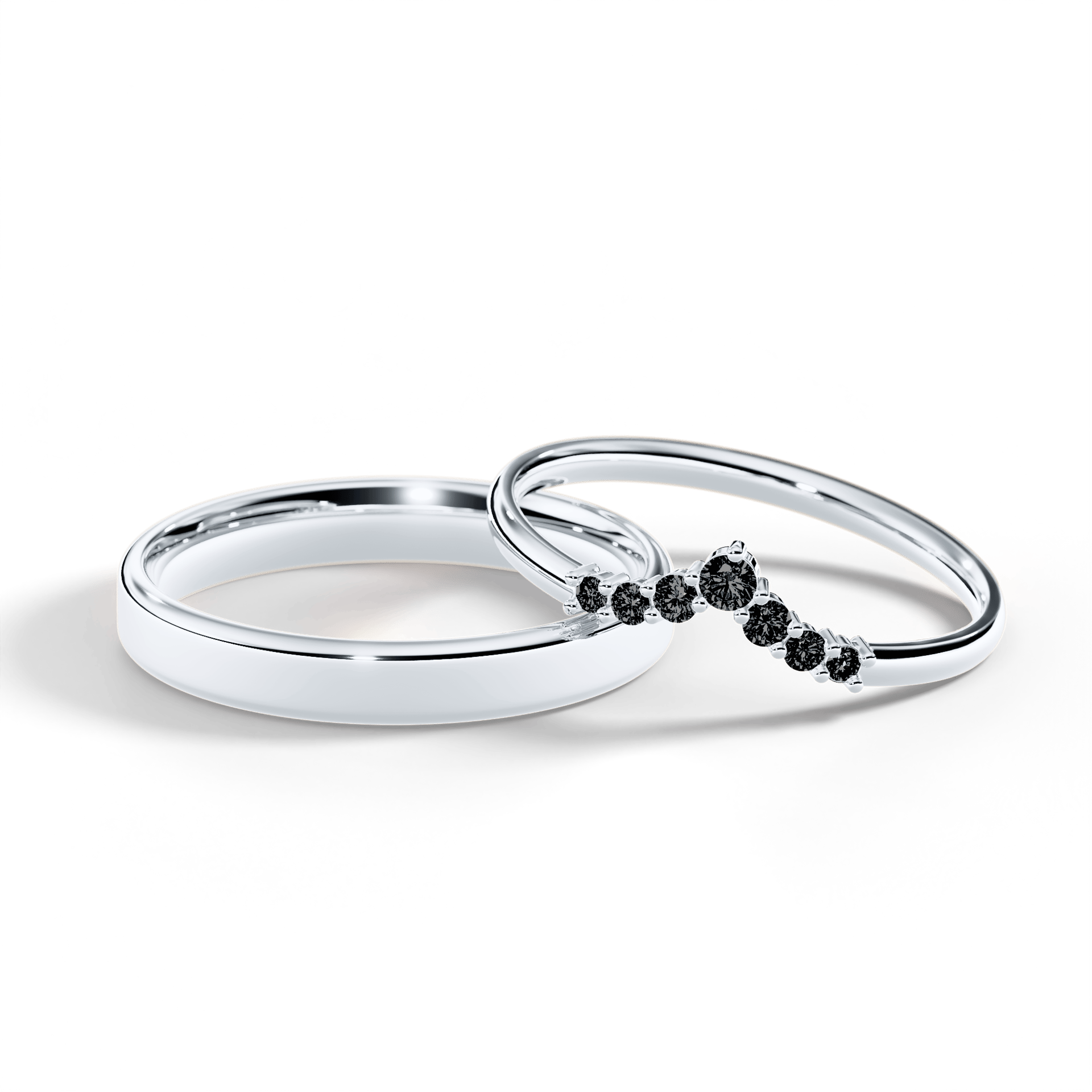 Dostawka Love z białego złota z czarnym diamentem 0,12ct