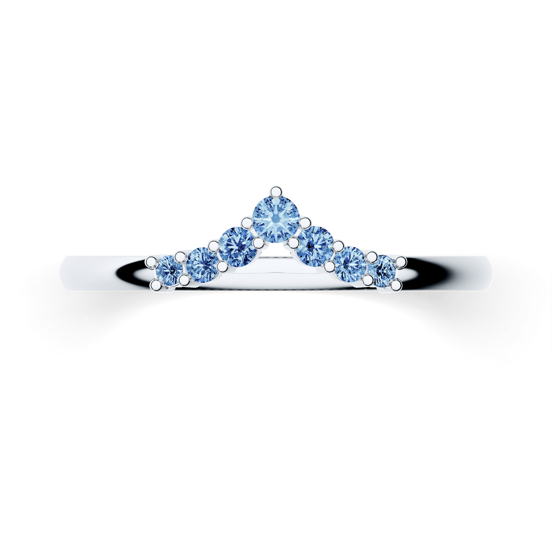 Dostawka Love z białego złota z niebieskim diamentem 0,12ct