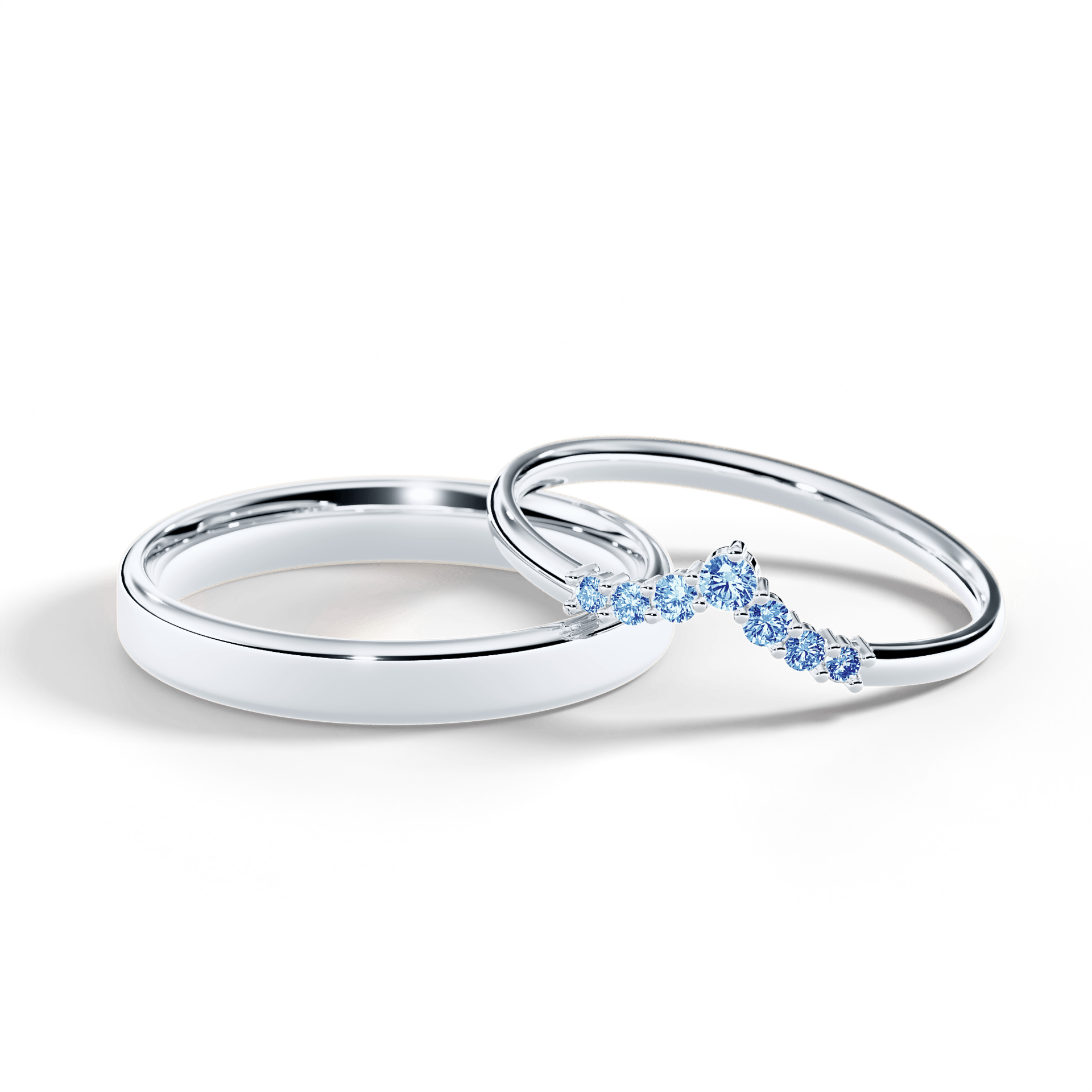 Dostawka love biale zloto diament lab niebieski 7szt 04