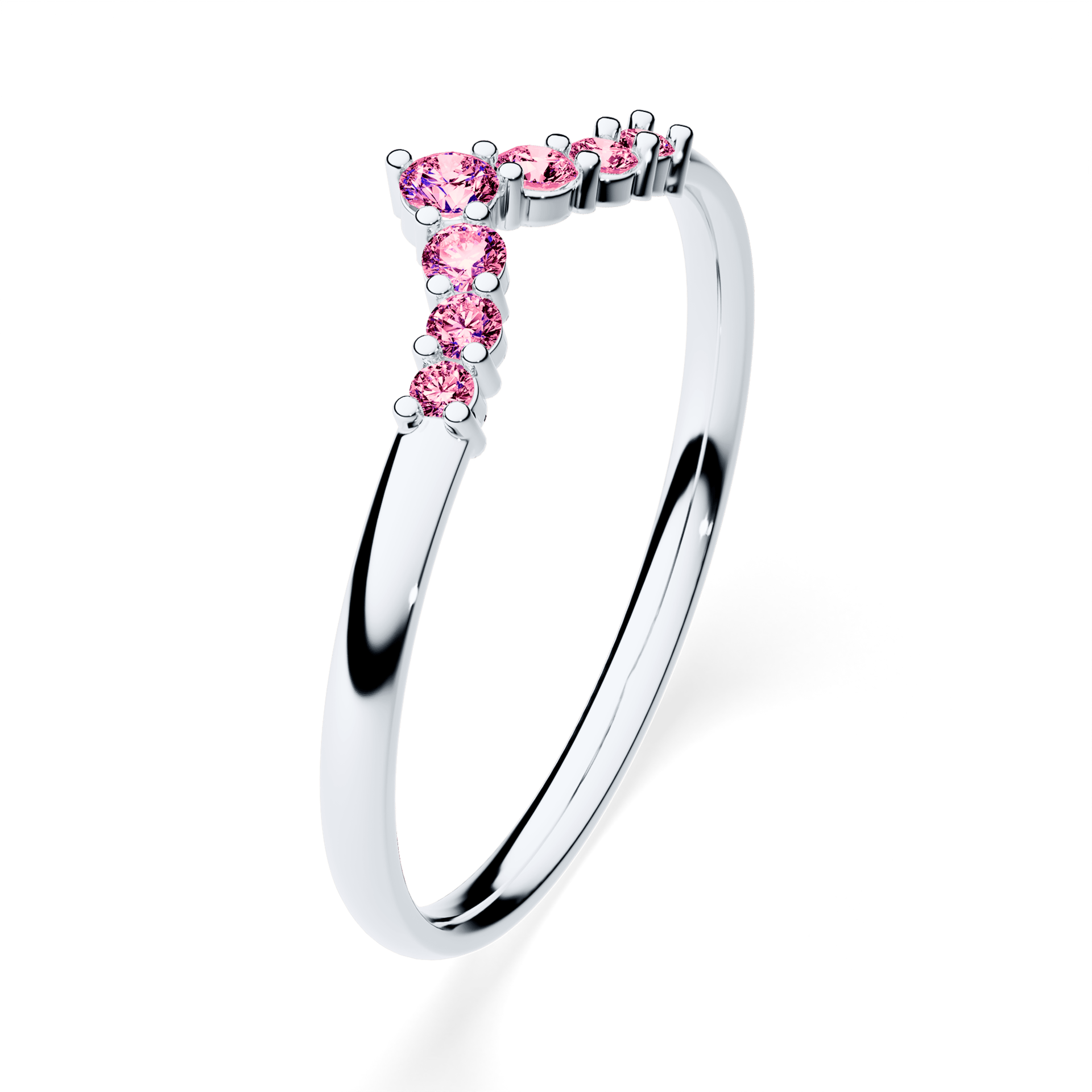 Dostawka Love z białego złota z różowym diamentem 0,12ct