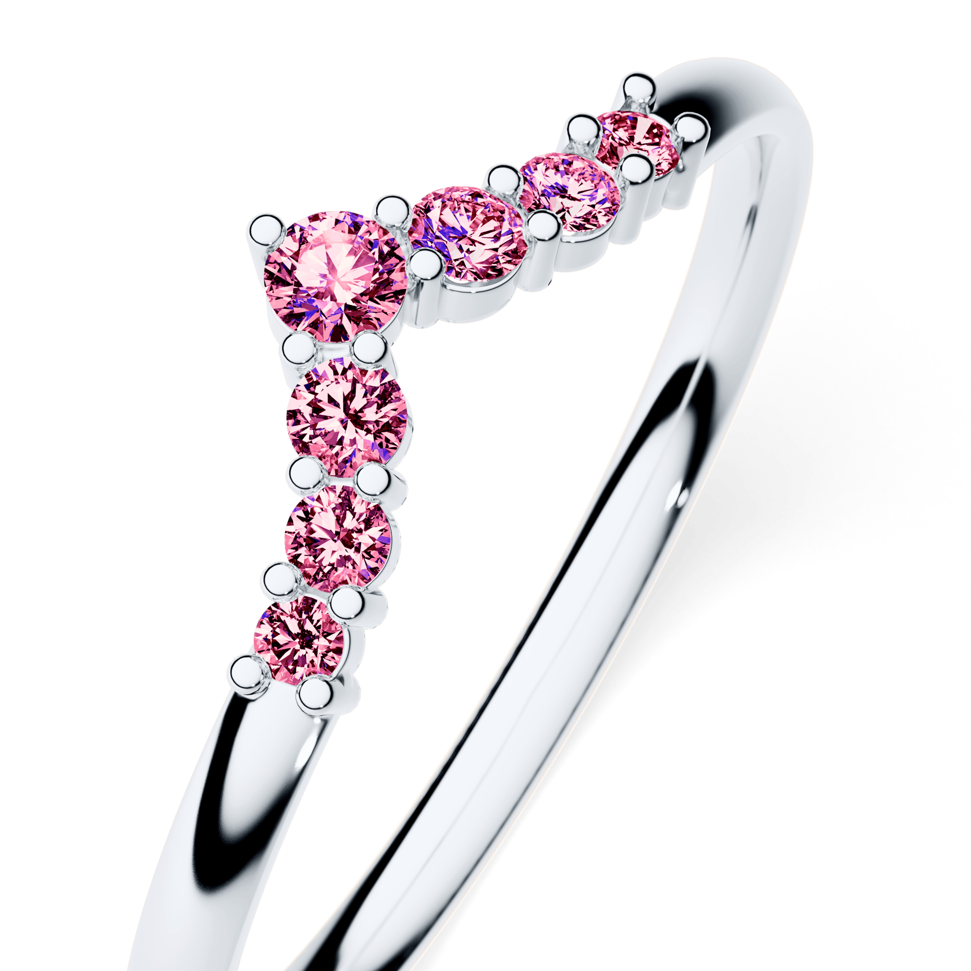 Dostawka Love z białego złota z różowym diamentem 0,12ct