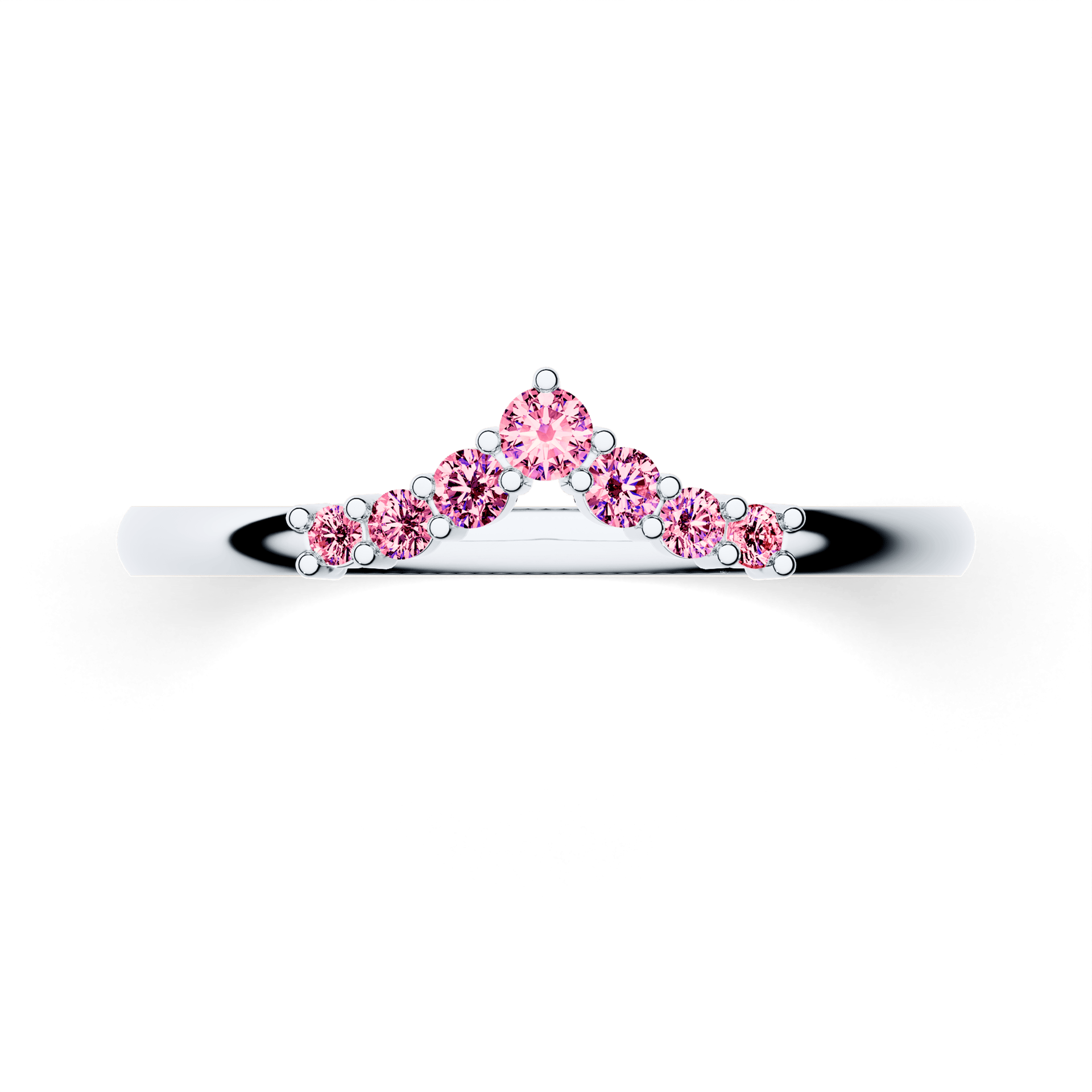 Dostawka Love z białego złota z różowym diamentem 0,12ct