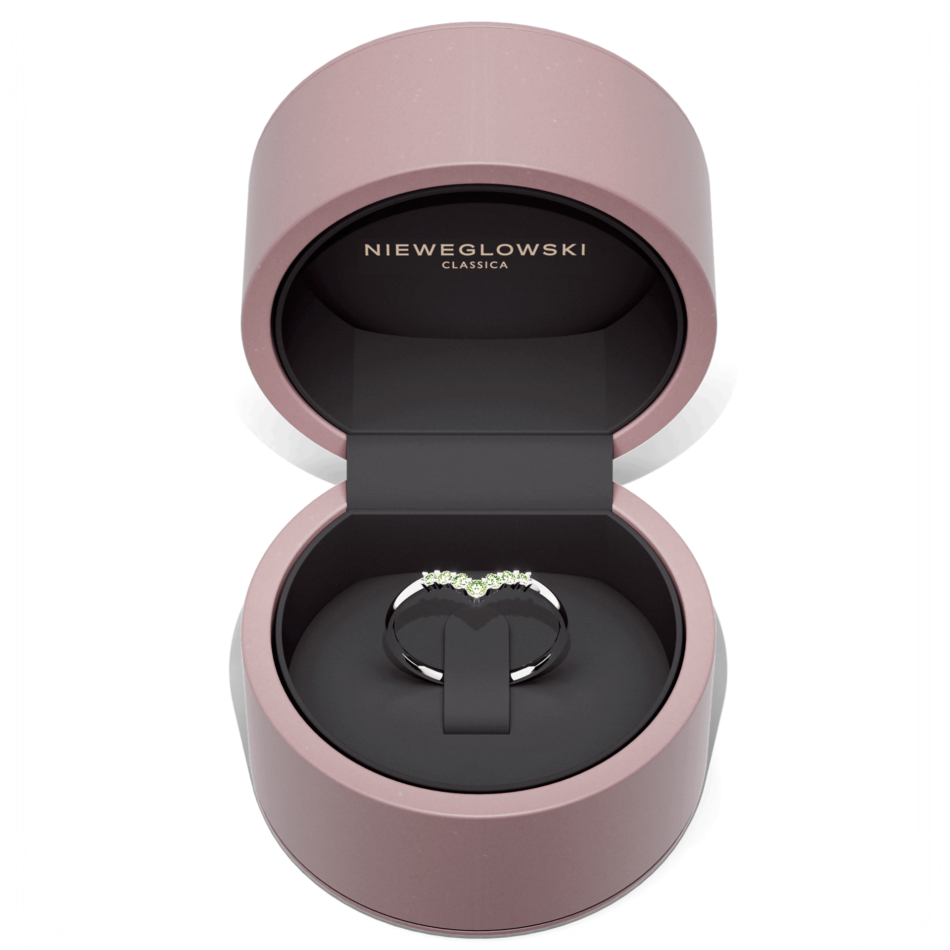 Dostawka love biale zloto diament lab zielony jasny 7szt 05