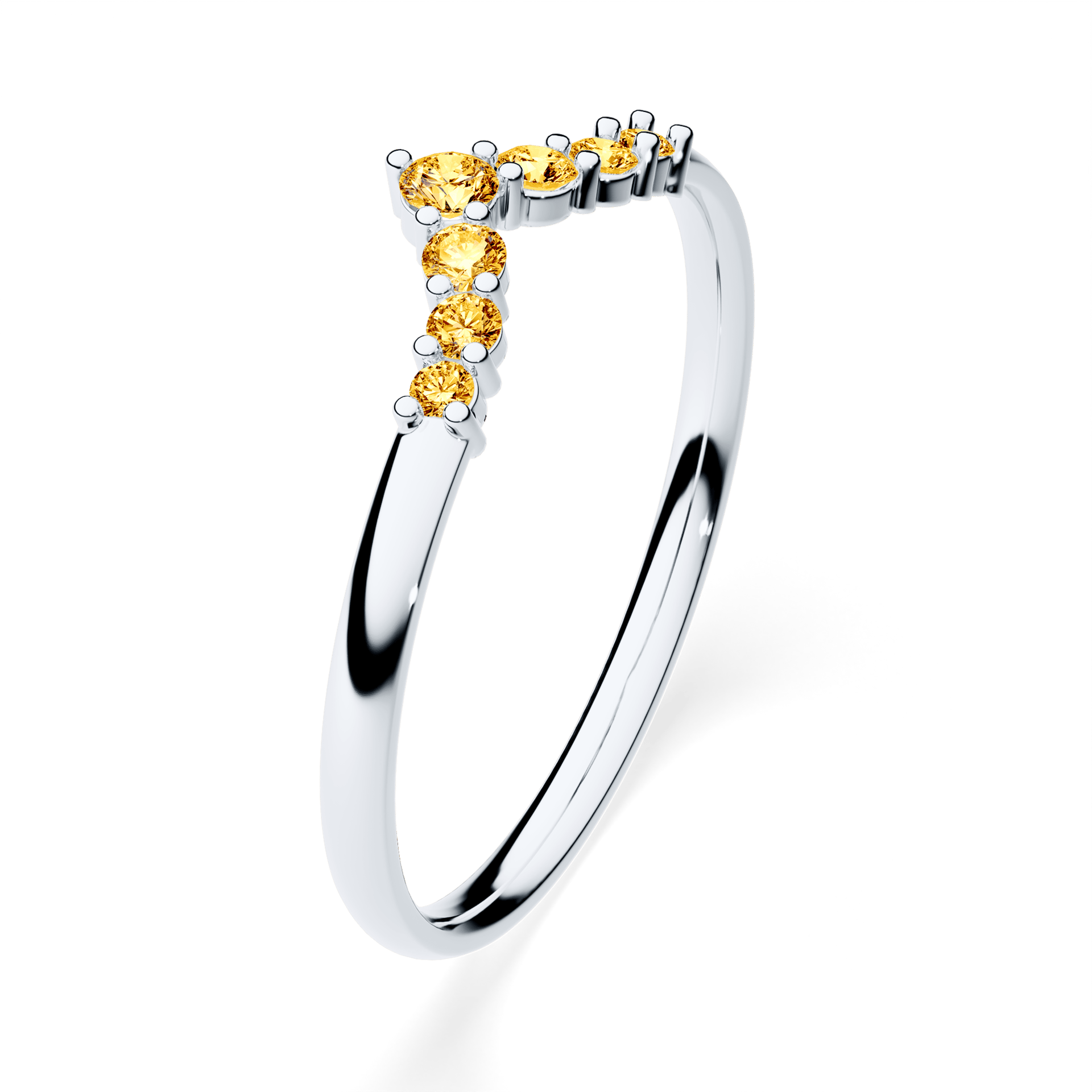 Dostawka Love z białego złota z żółtym diamentem 0,12ct