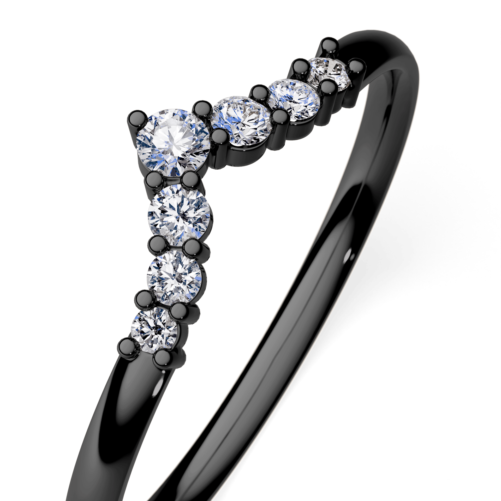 Dostawka Love z czarnego złota z diamentem naturalnym 0,12ct