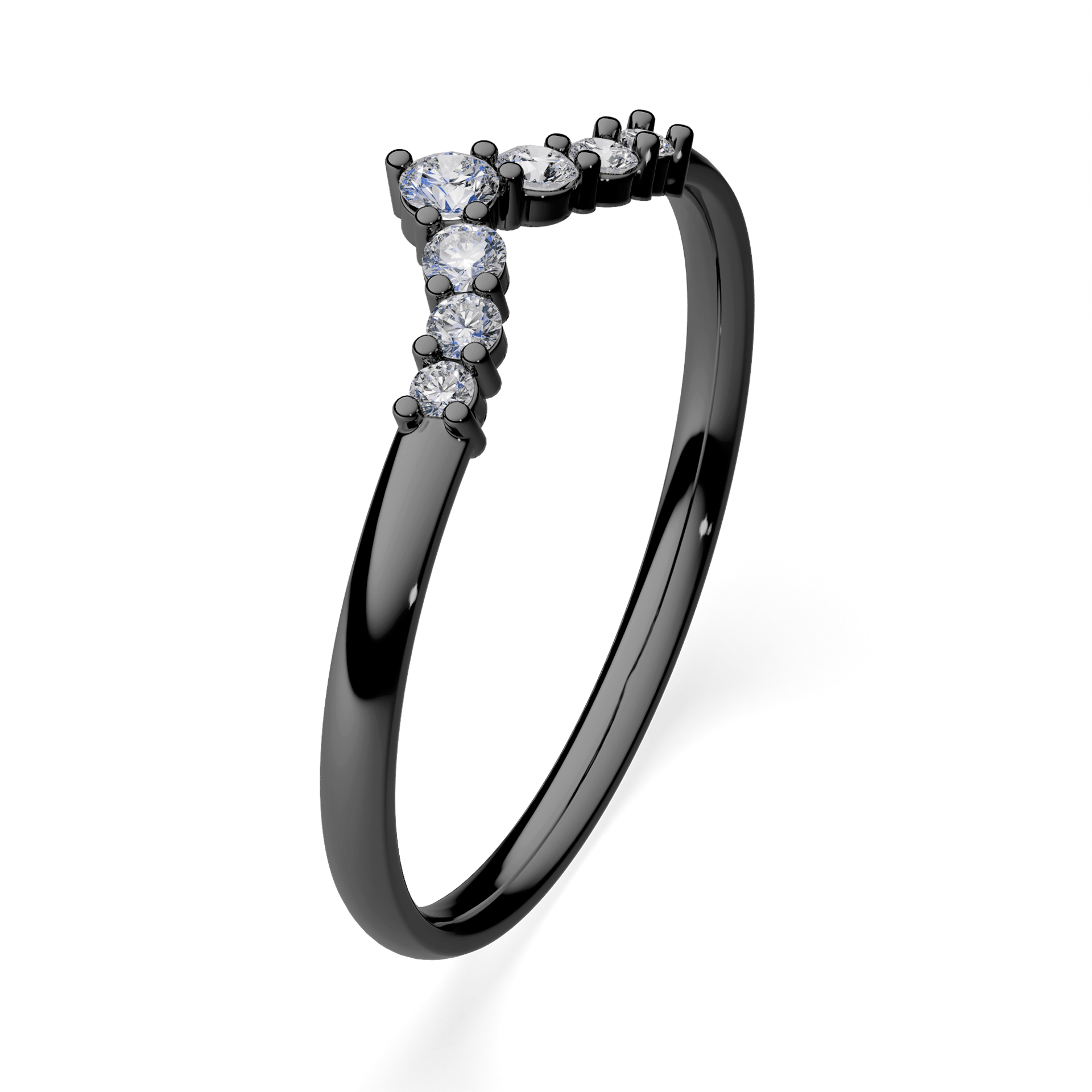 Dostawka Love z czarnego złota z diamentem laboratoryjnym 0,12ct