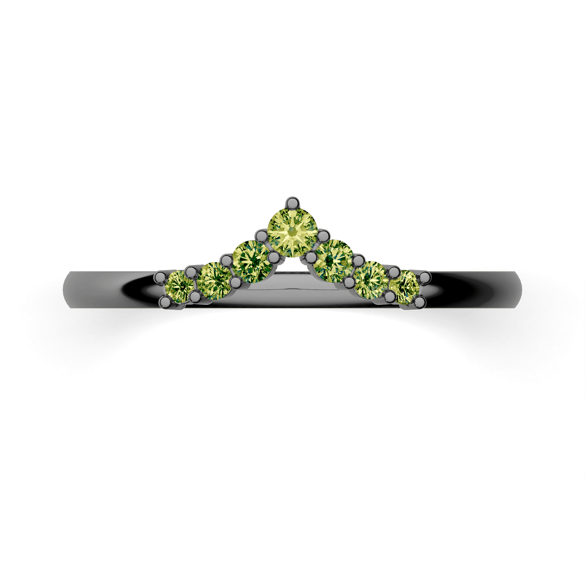 Dostawka Love z czarnego złota z jasnym zielonym diamentem 0,12ct