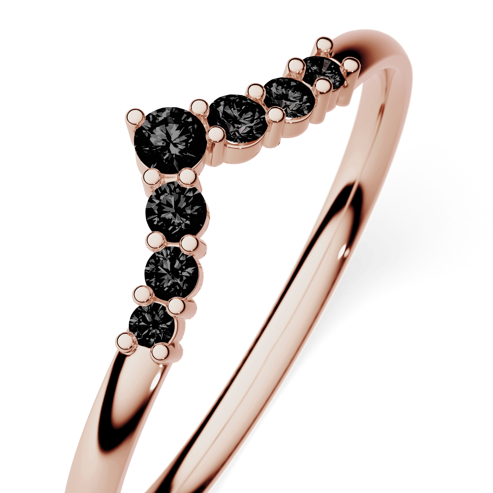 Dostawka Love z różowego złota z czarnym diamentem 0,12ct