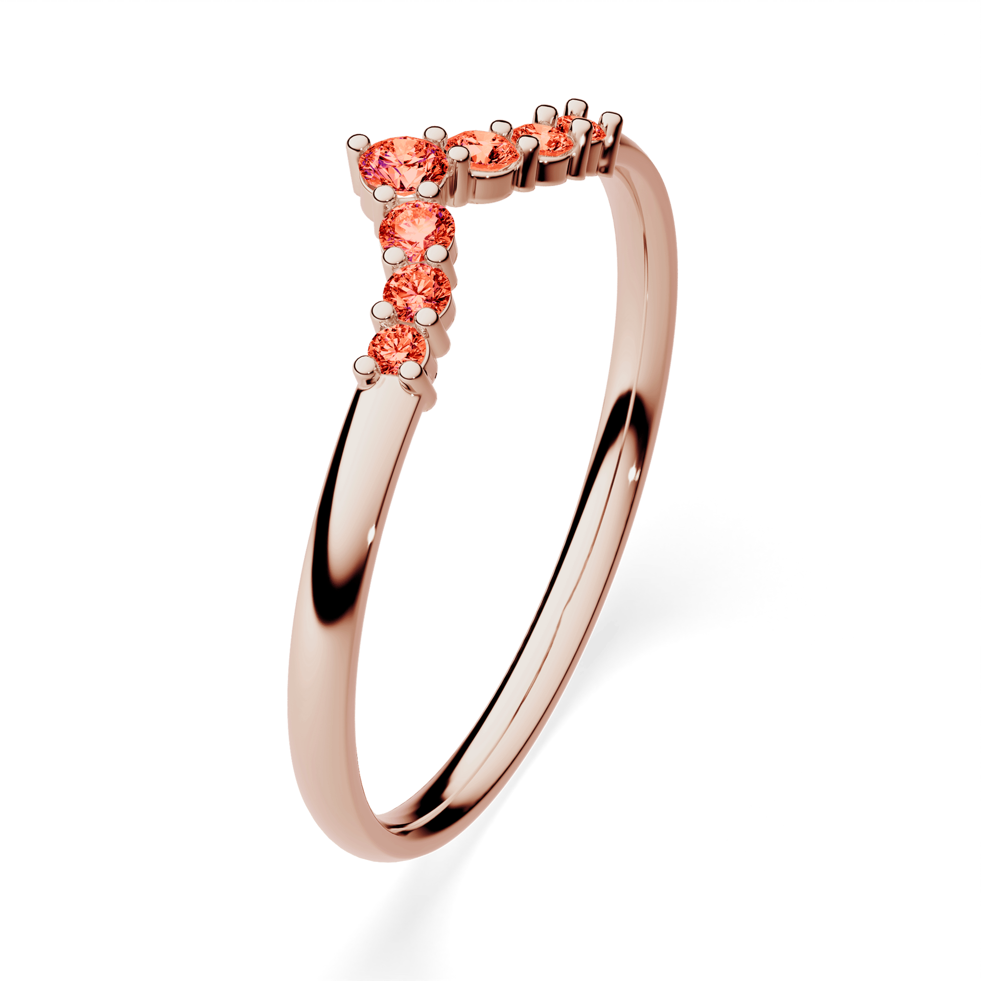 Dostawka Love z różowego złota z czerwonym diamentem 0,12ct