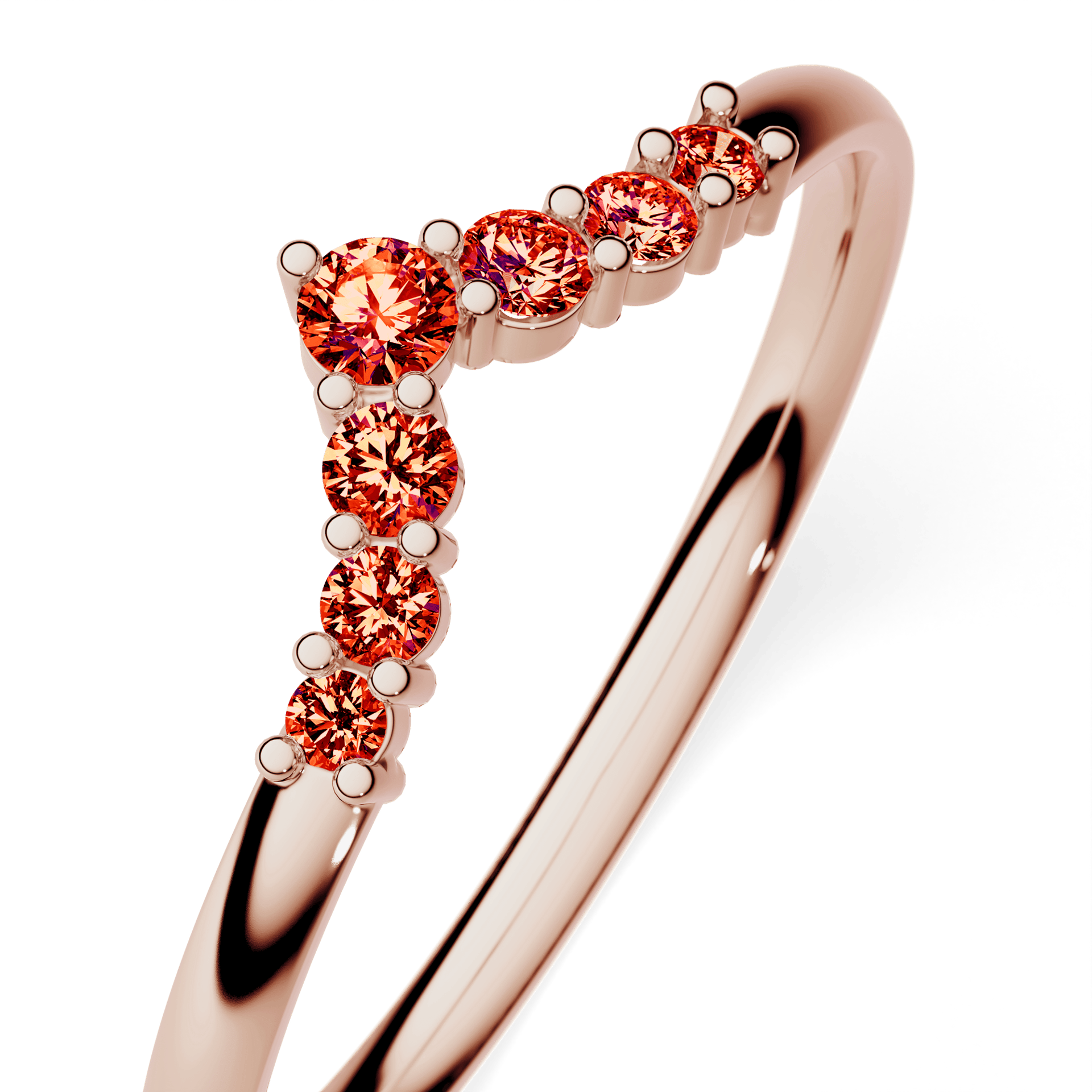 Dostawka Love z różowego złota z czerwonym diamentem 0,12ct