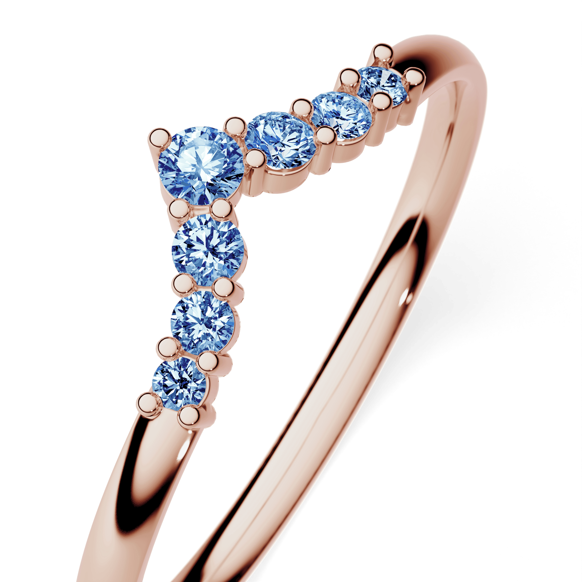 Dostawka Love z różowego złota z niebieskim diamentem 0,12ct