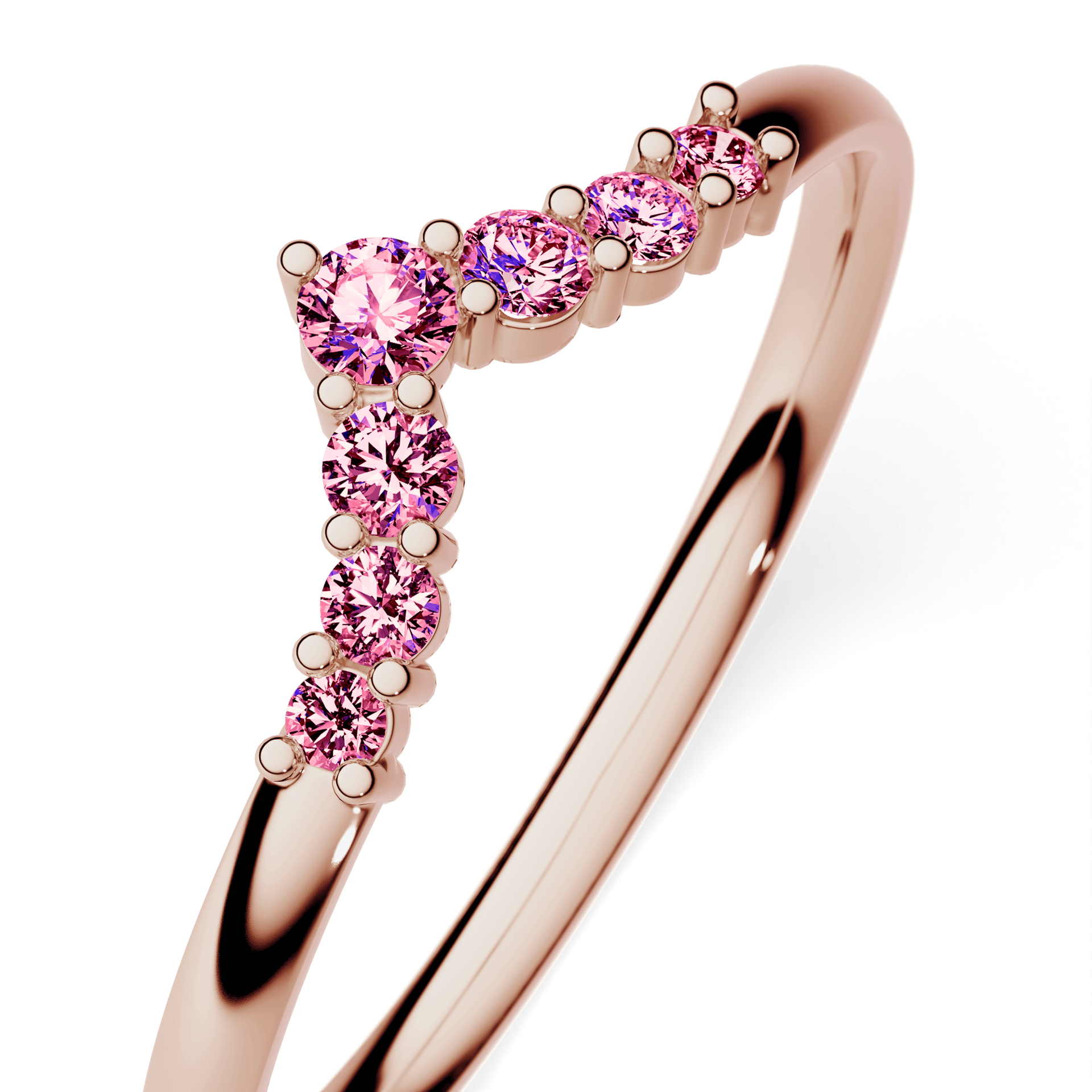 Dostawka Love z różowego złota z różowym diamentem 0,12ct