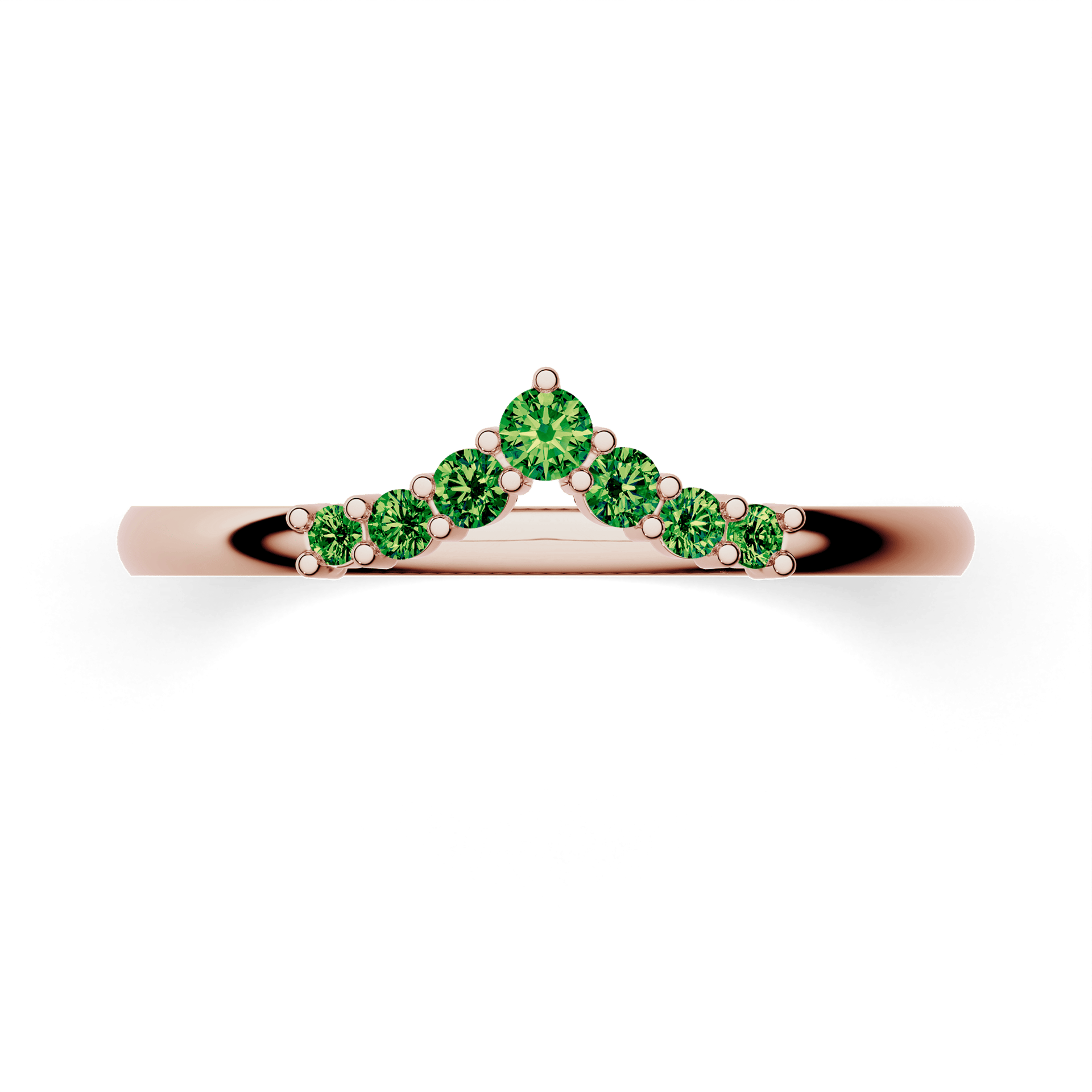 Dostawka Love z różowego złota z ciemnym zielonym diamentem 0,12ct