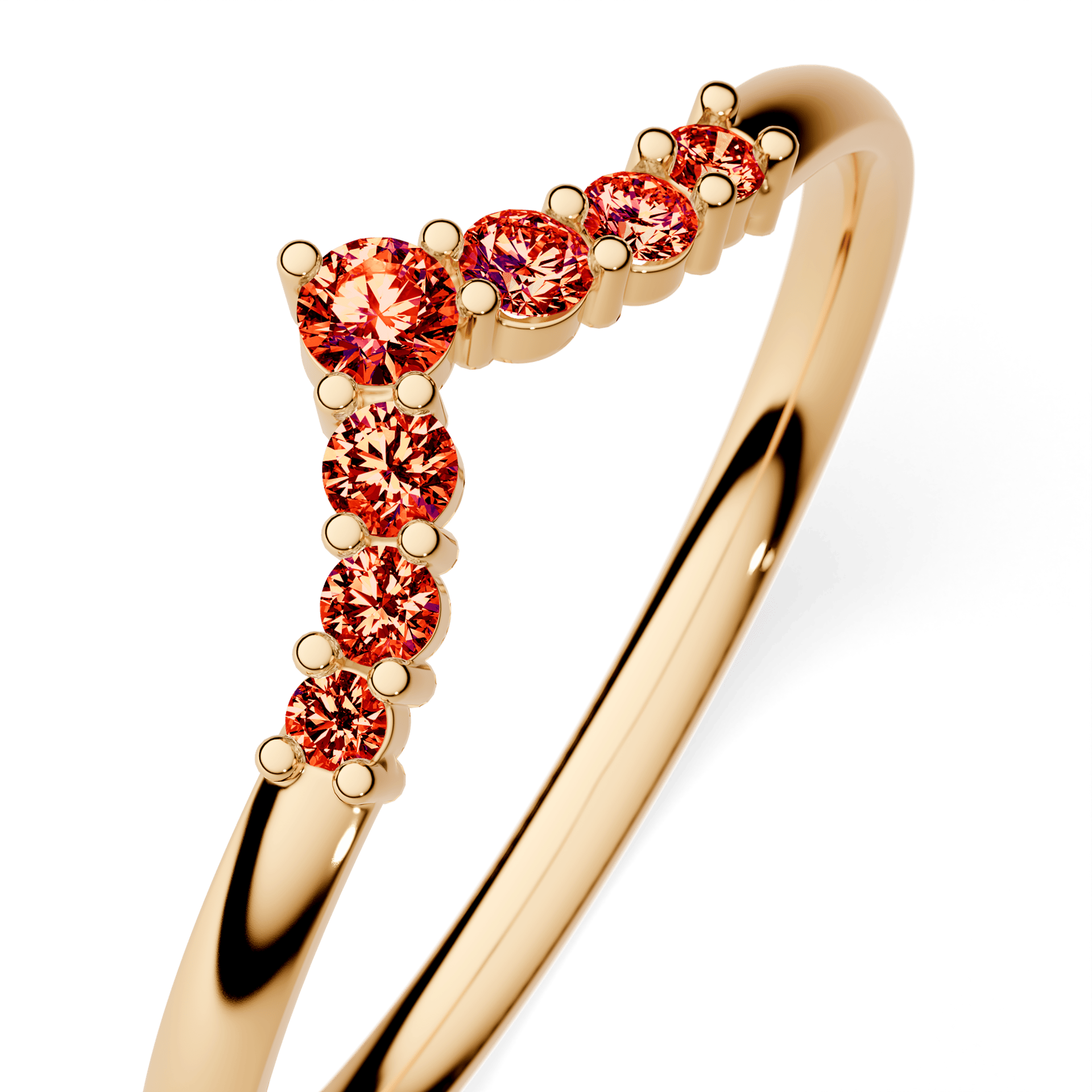 Dostawka Love z żółtego złota z czerwonym diamentem 0,12ct