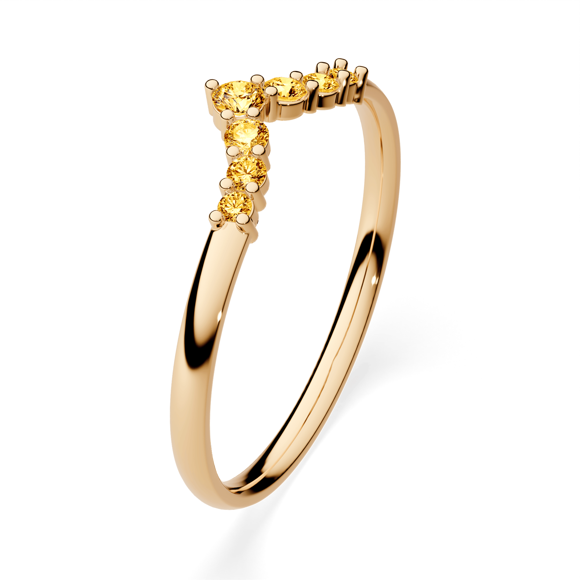 Dostawka Love z żółtego złota z żółtym diamentem 0,12ct