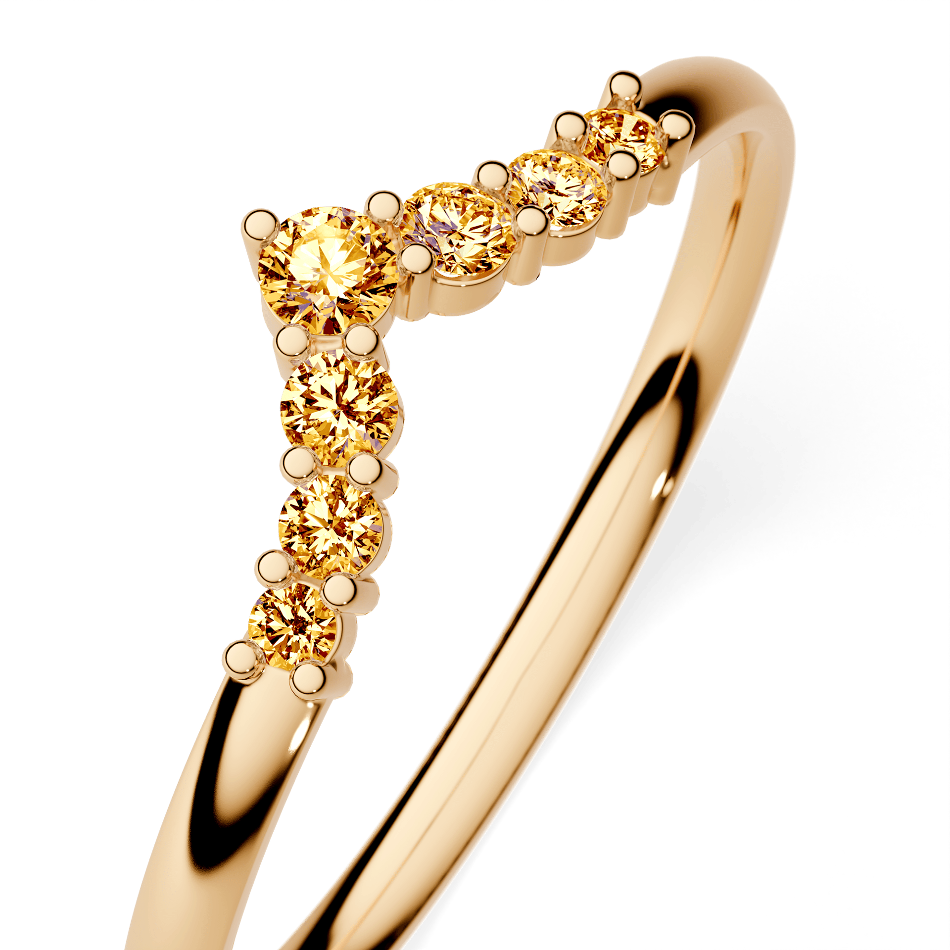 Dostawka Love z żółtego złota z żółtym diamentem 0,12ct