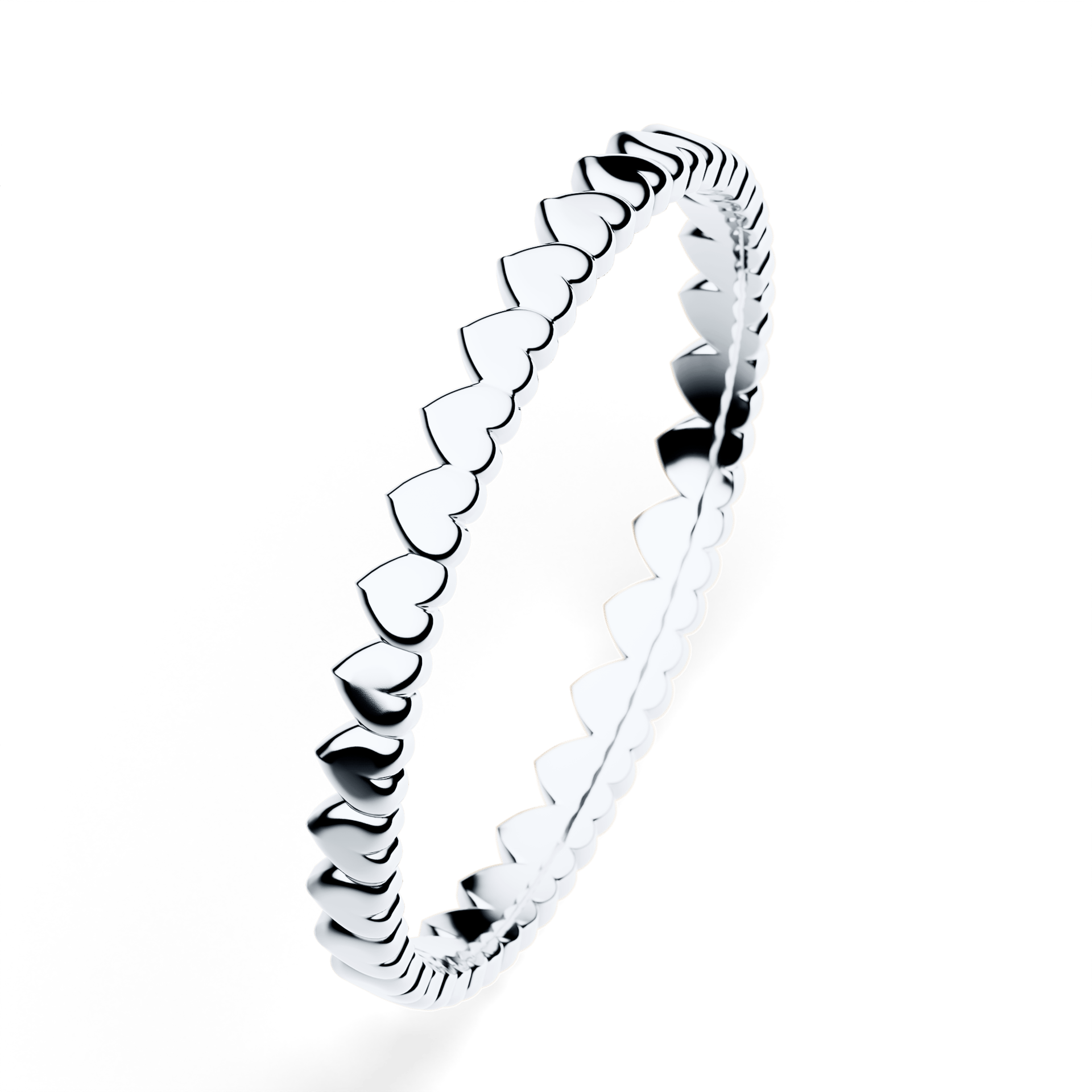 Dostawka heart z białego złota