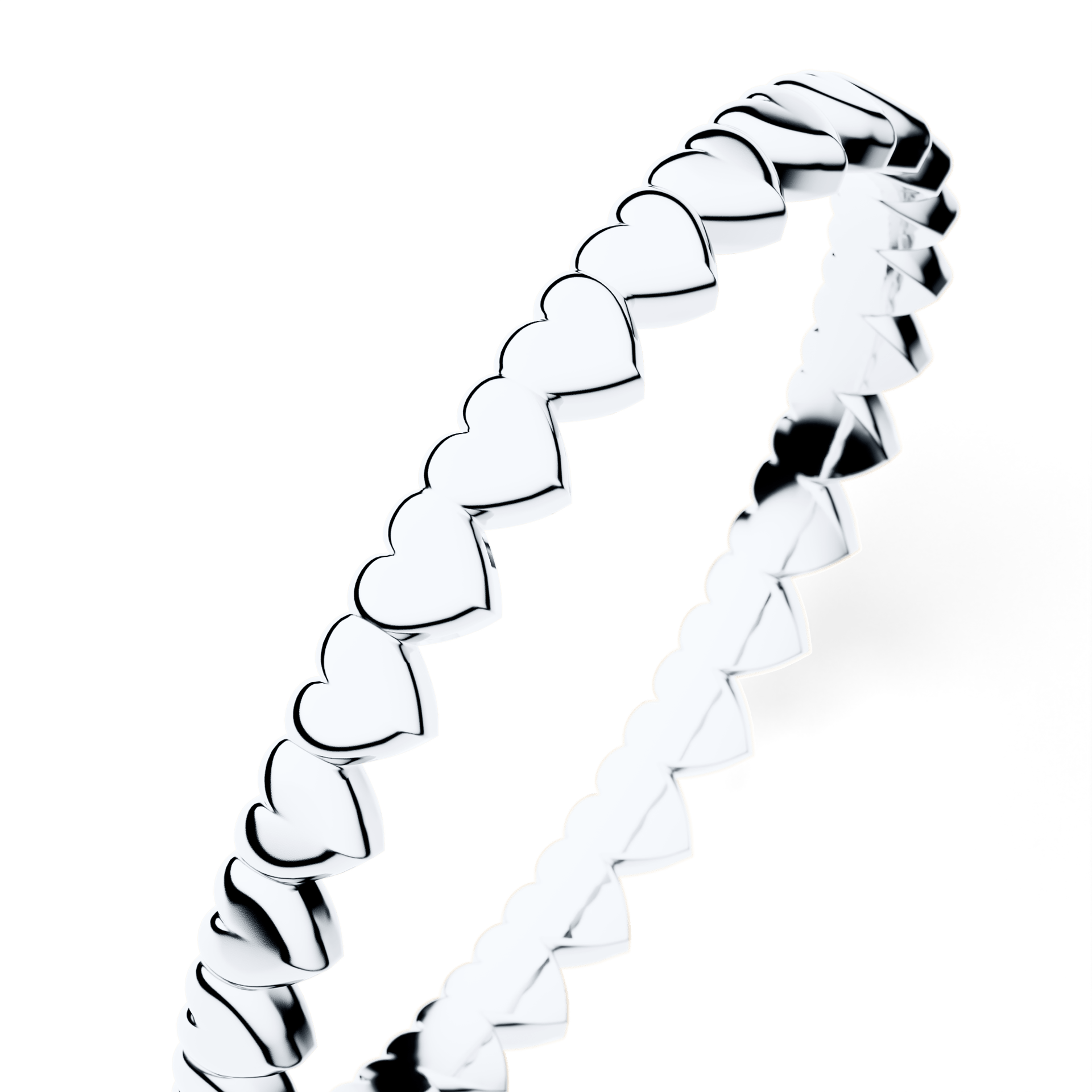 Dostawka heart z białego złota