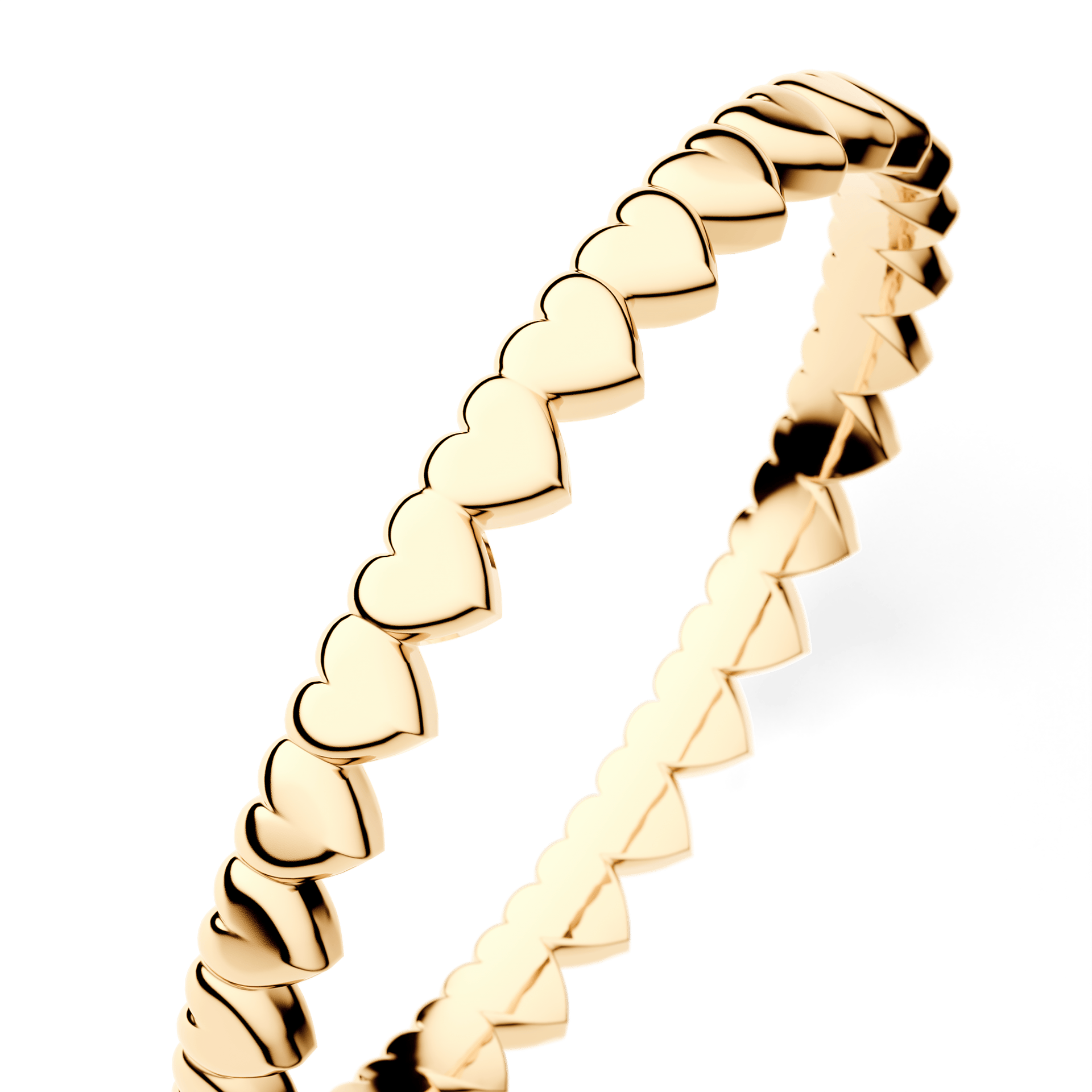 Dostawka heart z żółtego złota