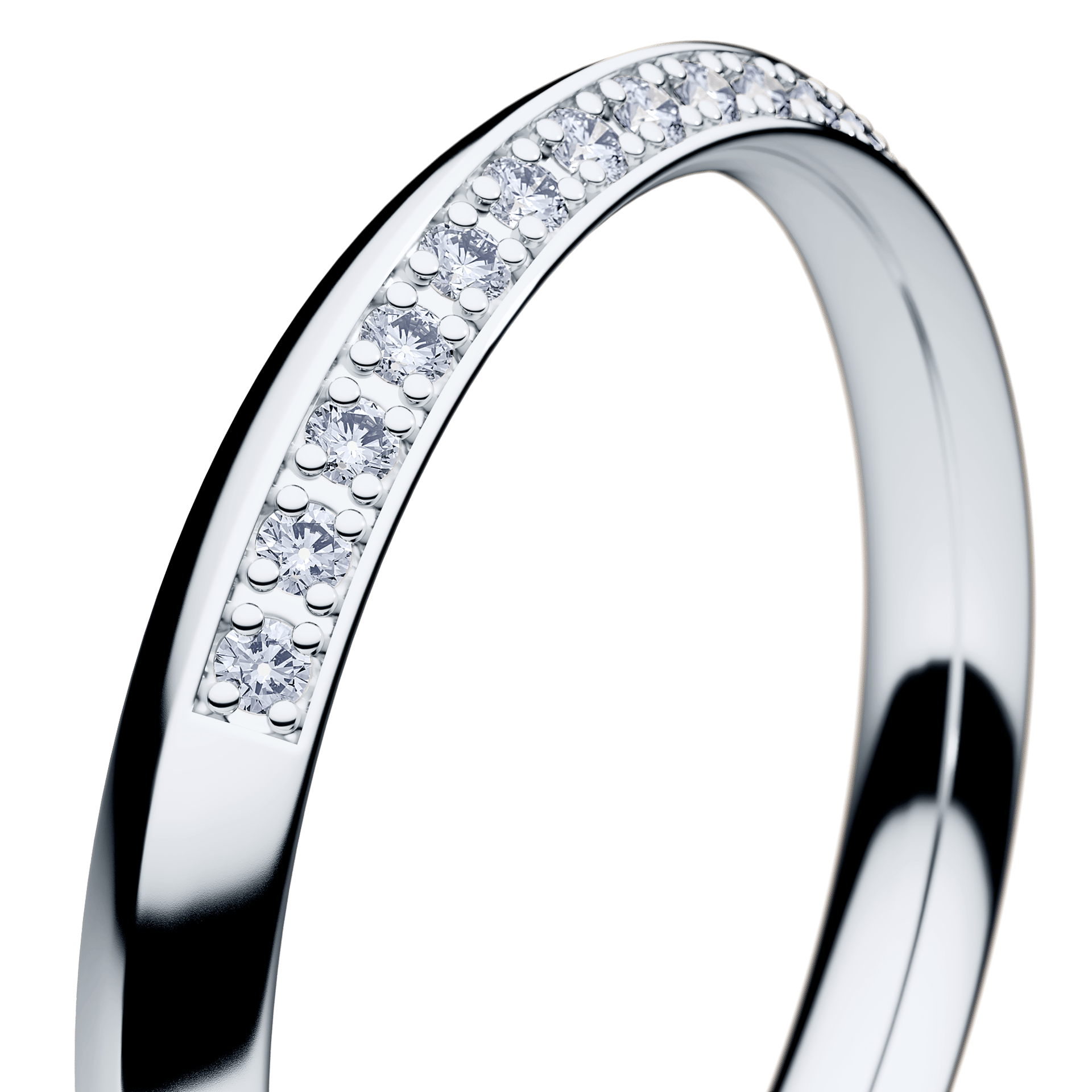 Obrączka z diamentami Angel z białego złota 2,5mm z diamentem laboratoryjnym