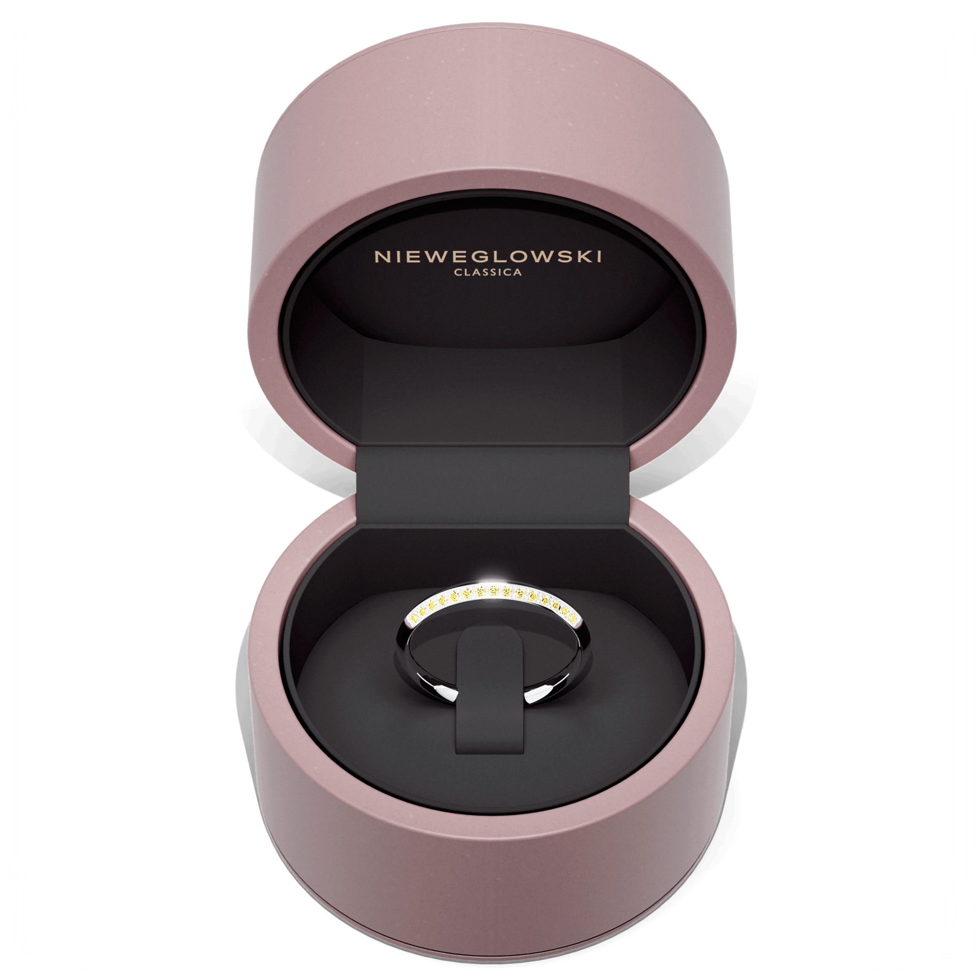 Obraczka z diamentami angel biale zloto diament lab zolty 15szt 05