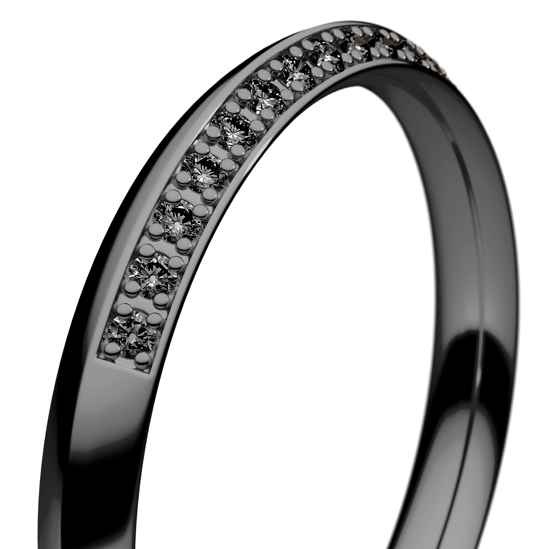 Obrączka z diamentami Angel z czarnego złota 2,5mm z czarnym diamentem laboratoryjnym