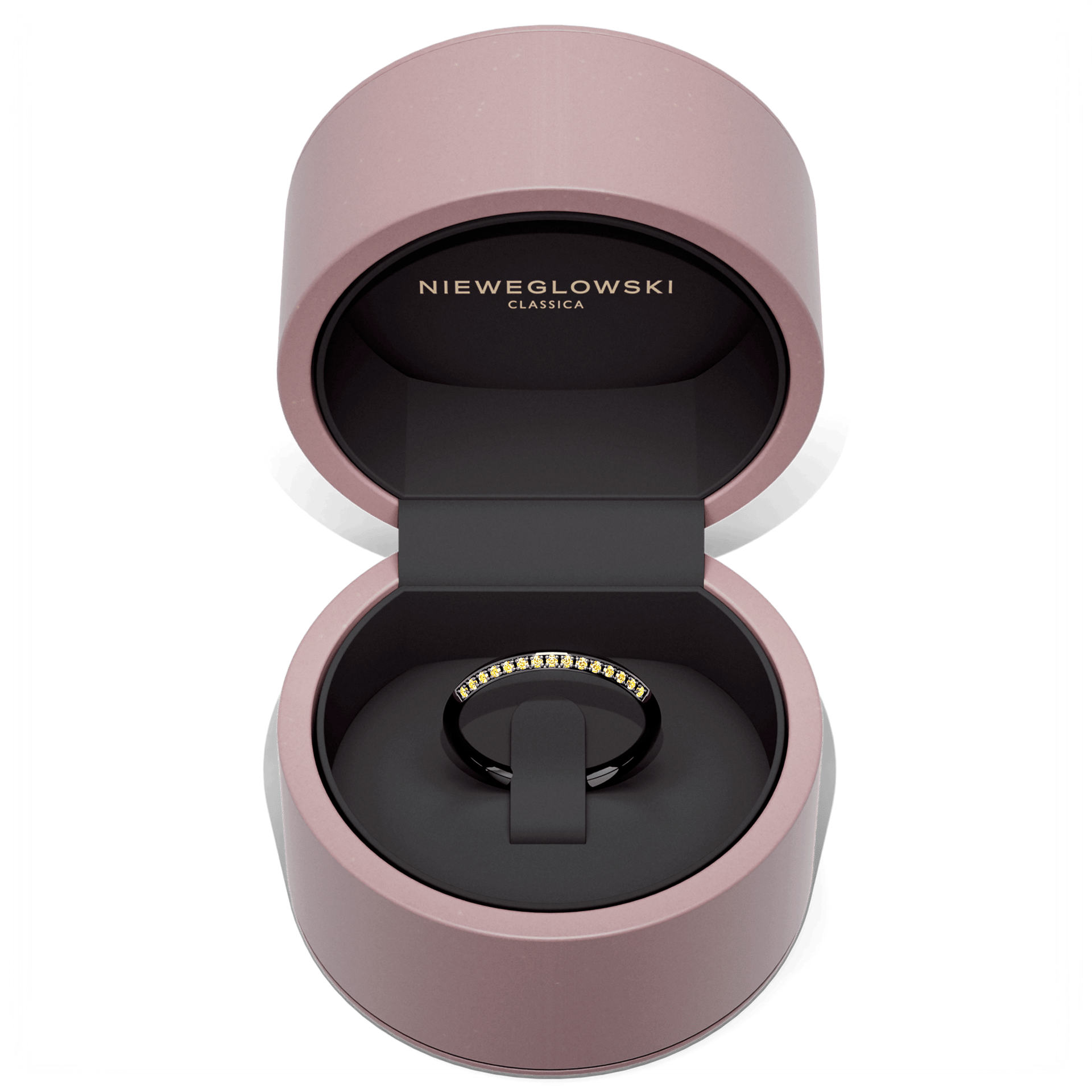 Obraczka z diamentami angel czarne zloto diament lab zolty 15szt 05