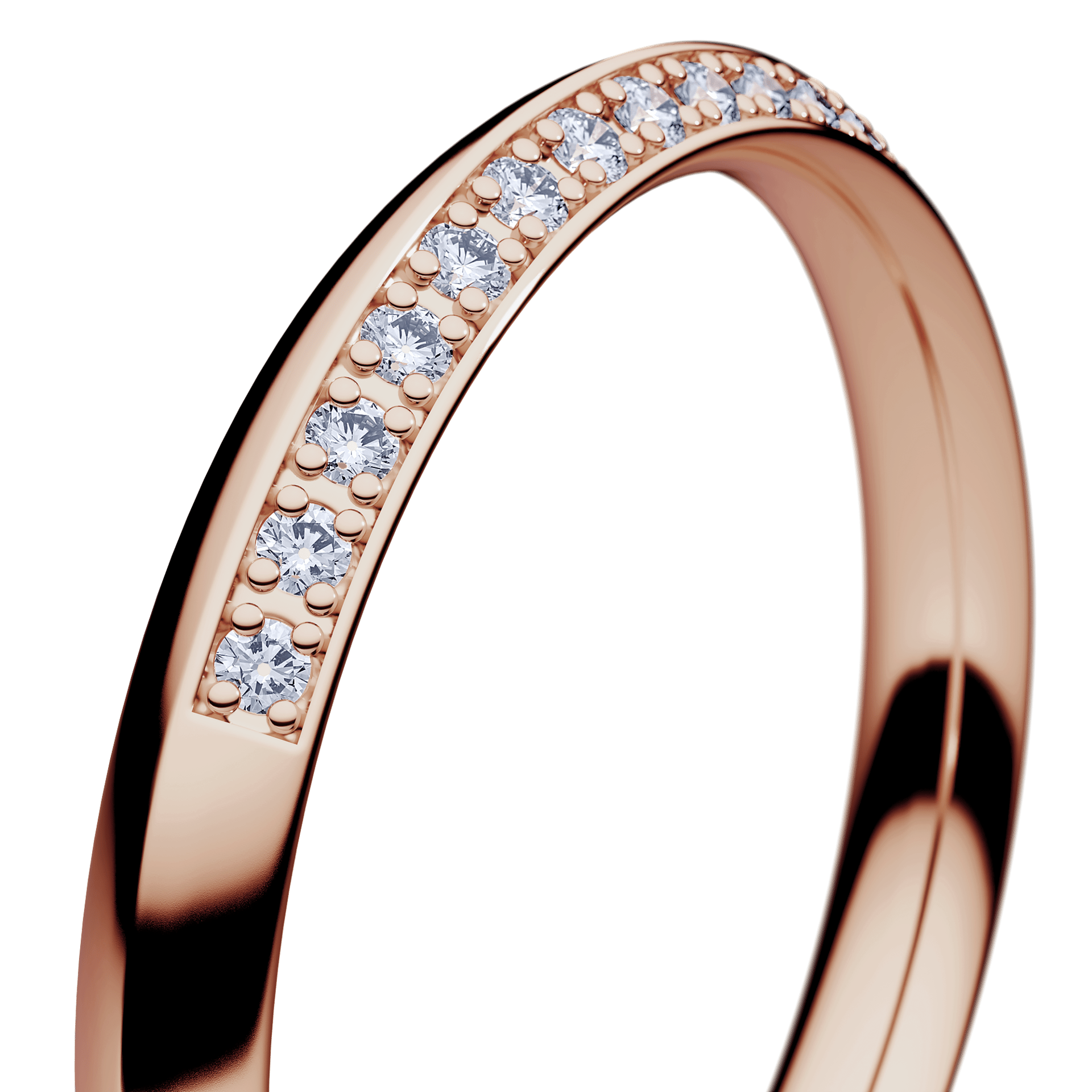 Obrączka z diamentami Angel z różowego złota 2,5mm z diamentem naturalnym