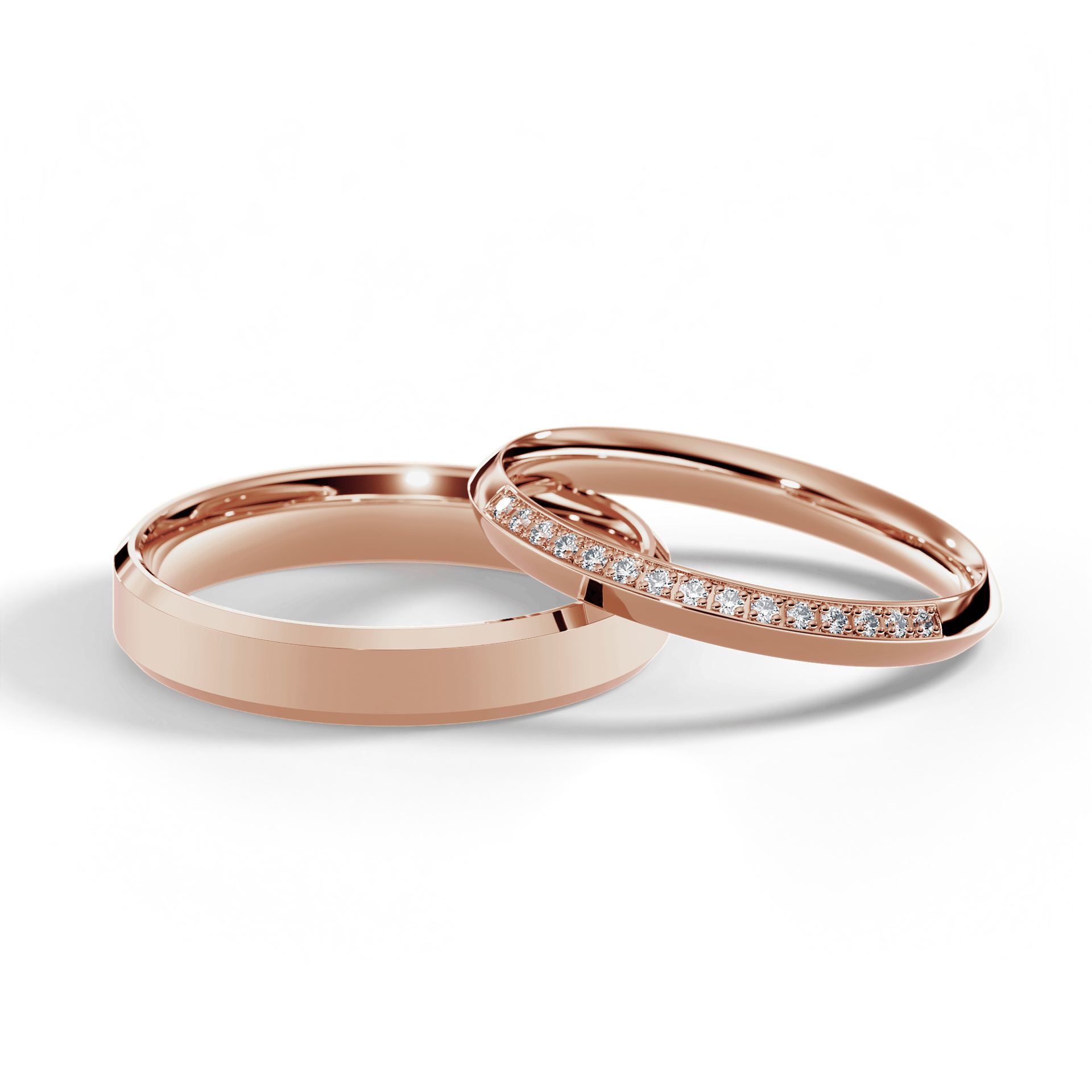 Obrączka z diamentami Angel z różowego złota 2,5mm z diamentem naturalnym