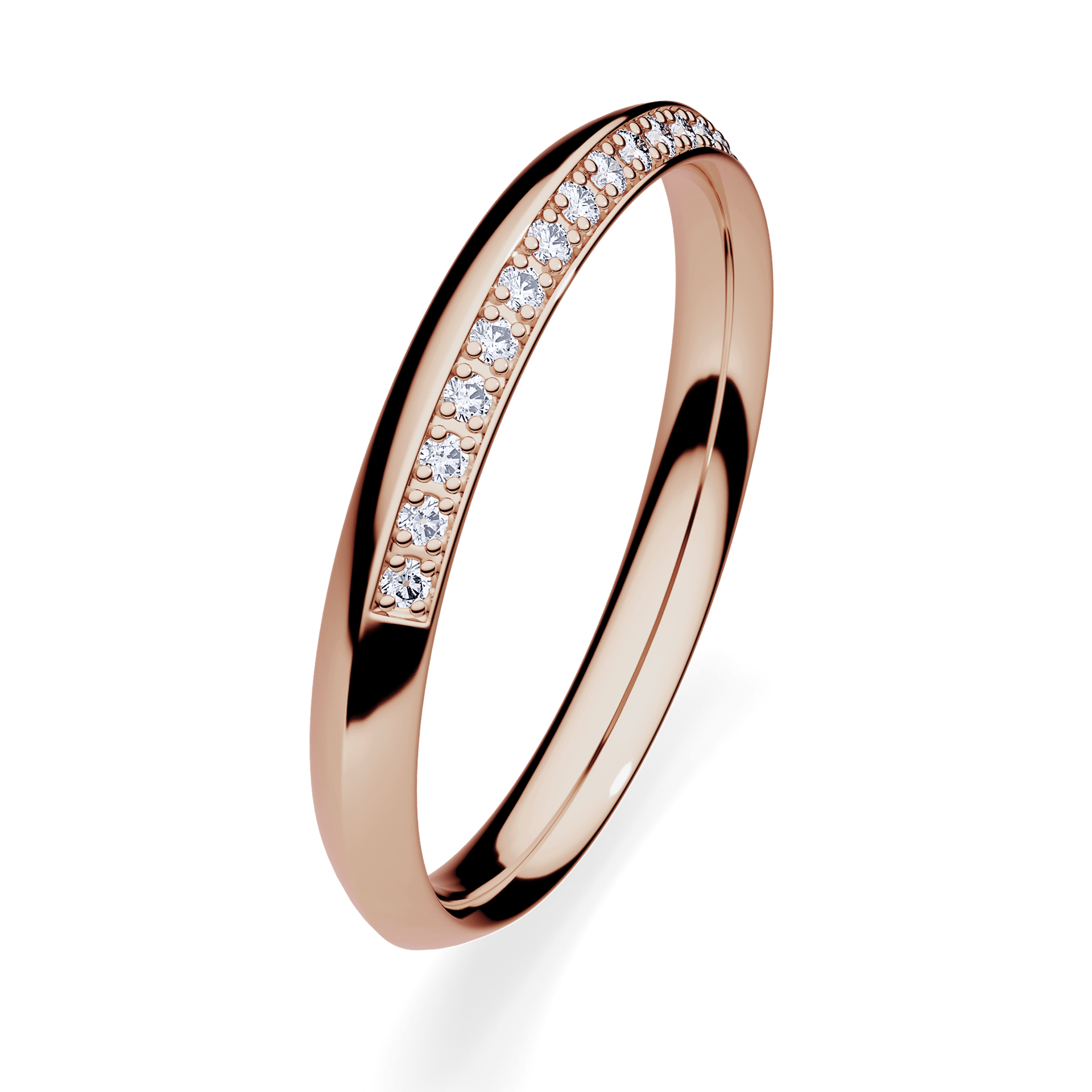 Obrączka z diamentami Angel z różowego złota 2,5mm z diamentem laboratoryjnym