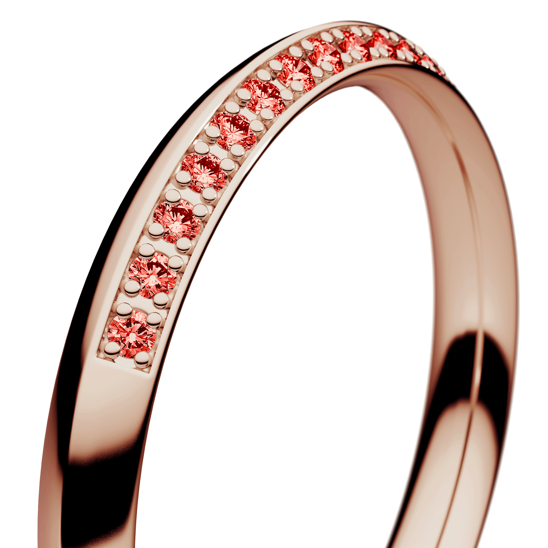 Obrączka z diamentami Angel z różowego złota 2,5mm z czerwonym diamentem laboratoryjnym