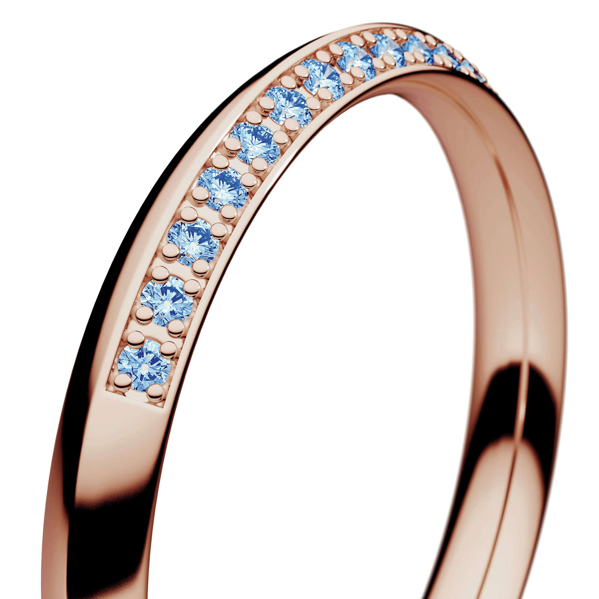 Obrączka z diamentami Angel z różowego złota 2,5mm z niebieskim diamentem laboratoryjnym