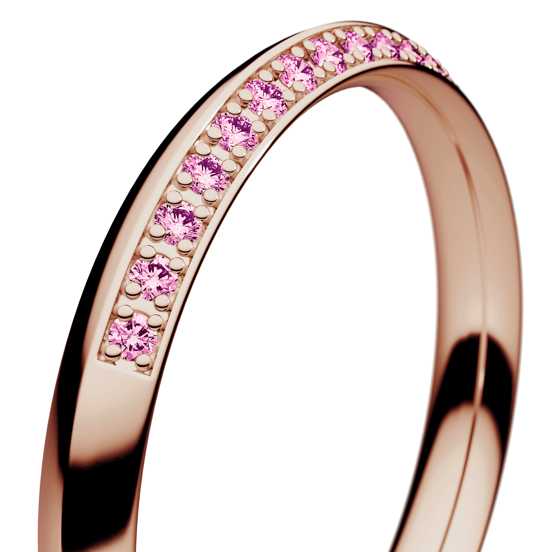 Obrączka z diamentami Angel z różowego złota 2,5mm z różowym diamentem laboratoryjnym