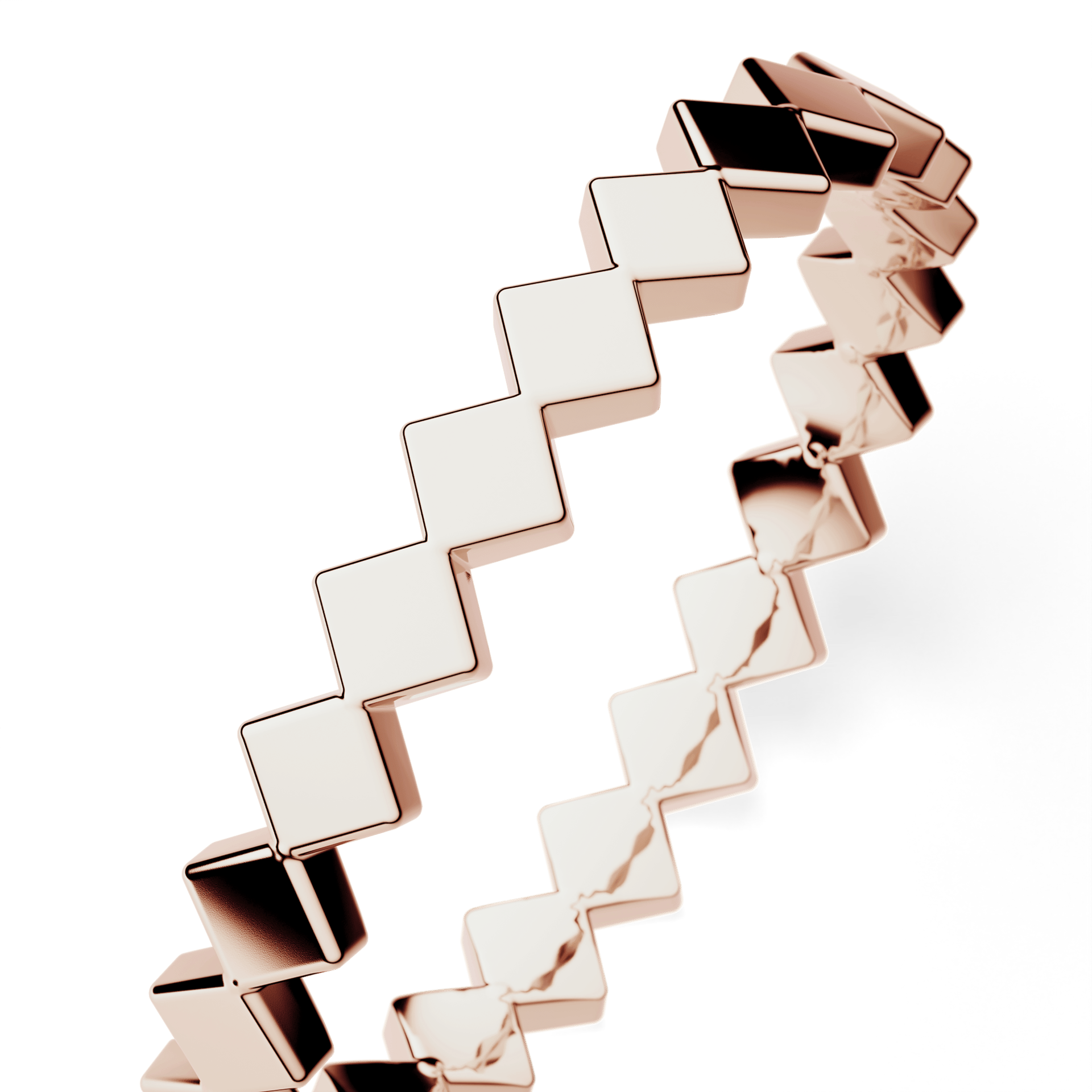 Dostawka squere  z różowego złota 2,5mm