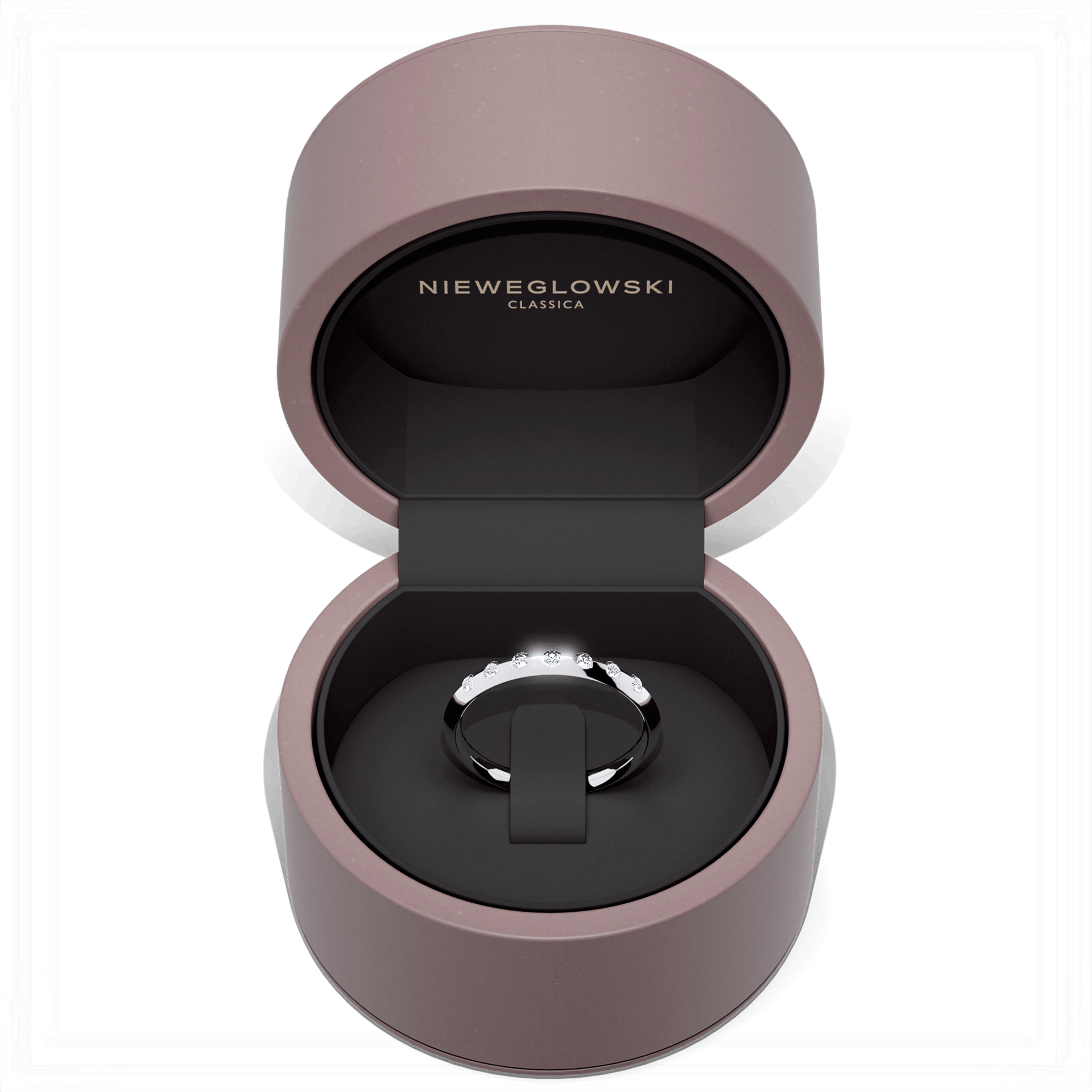 Obraczka z diamentami baby biale zloto diament lab 7szt 05