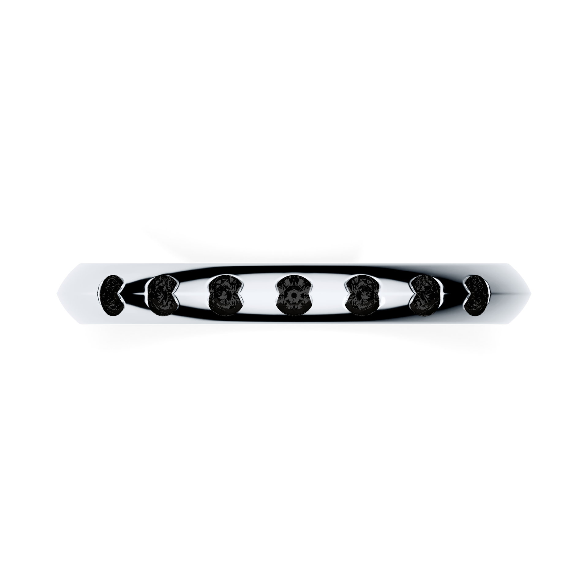 Obraczka z diamentami baby biale zloto diament lab czarny 7szt 03