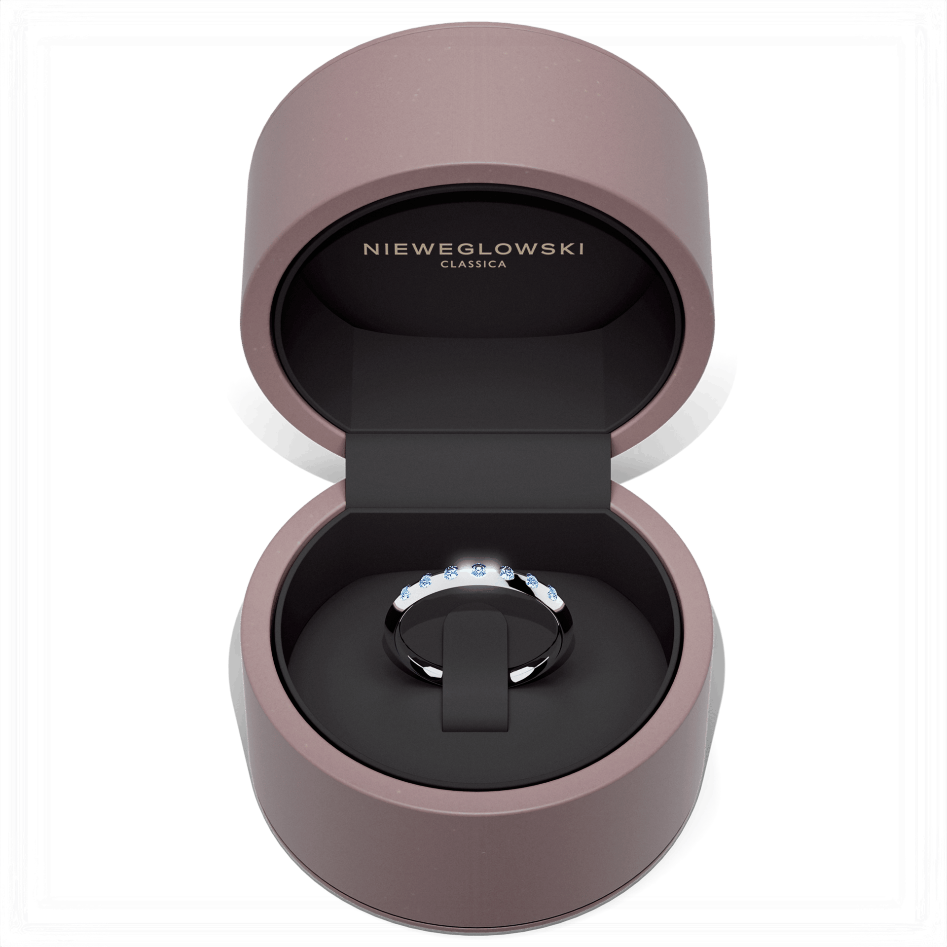 Obraczka z diamentami baby biale zloto diament lab niebieski 7szt 05