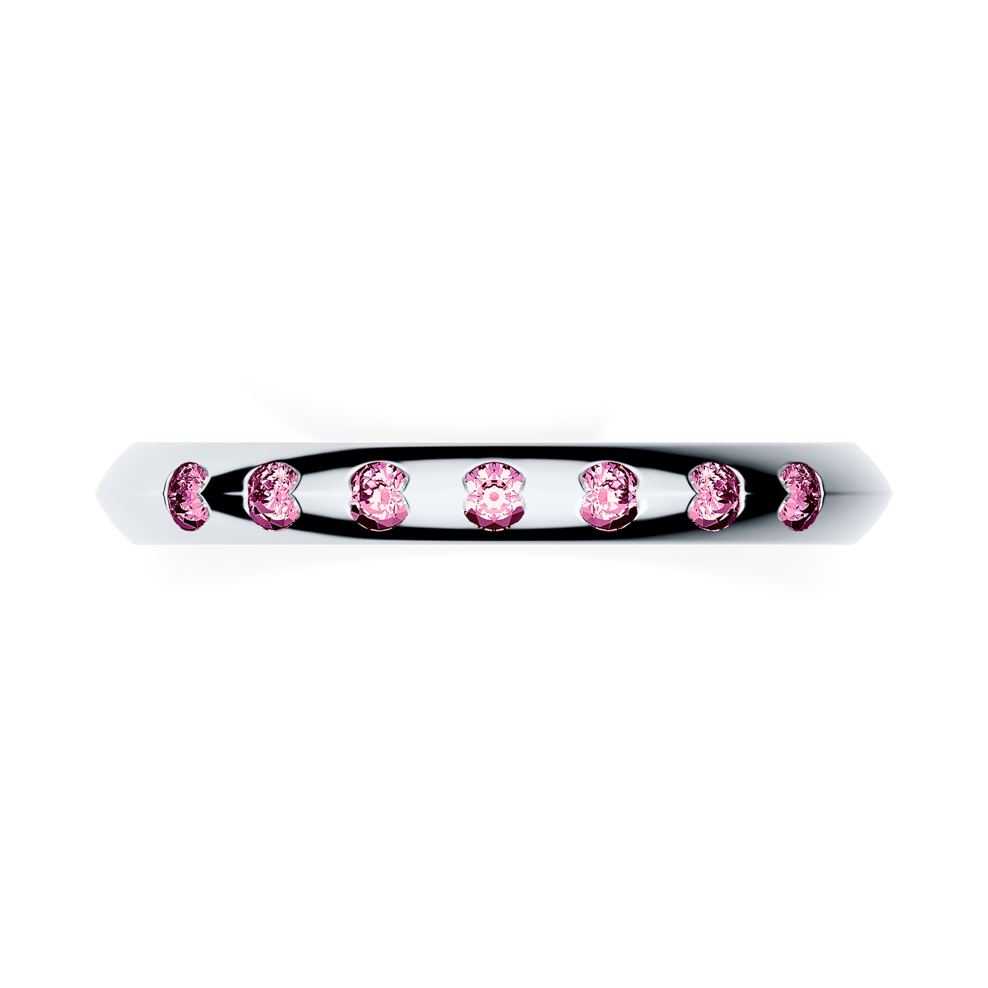 Obraczka z diamentami baby biale zloto diament lab rozowy 7szt 03