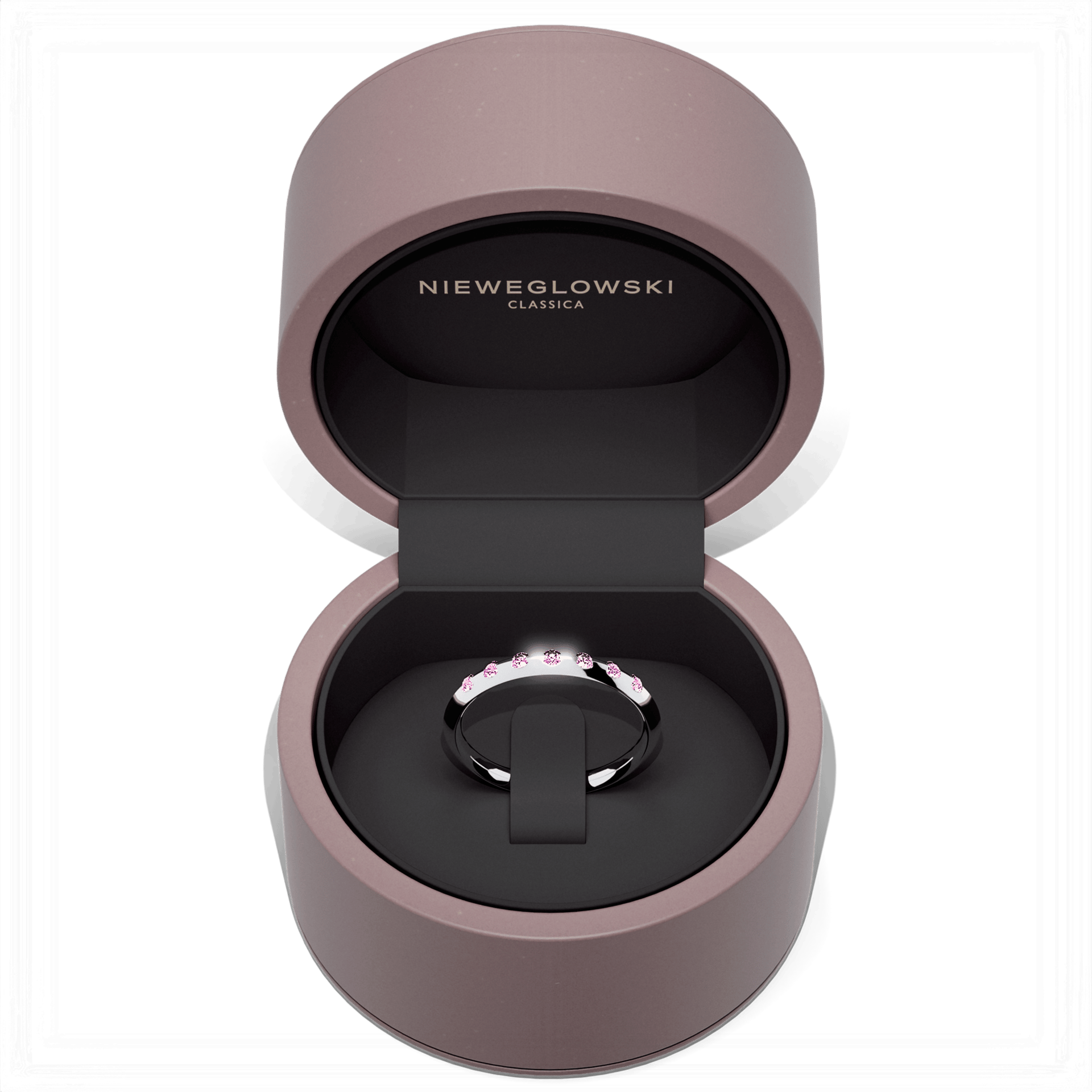 Obraczka z diamentami baby biale zloto diament lab rozowy 7szt 05