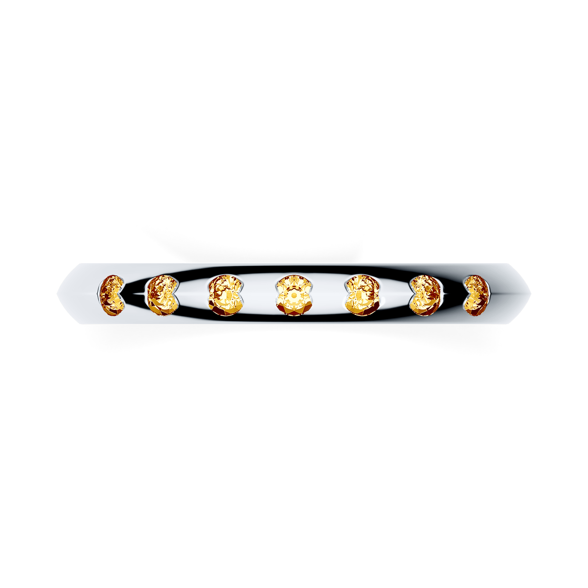 Obraczka z diamentami baby biale zloto diament lab zolty 7szt 03